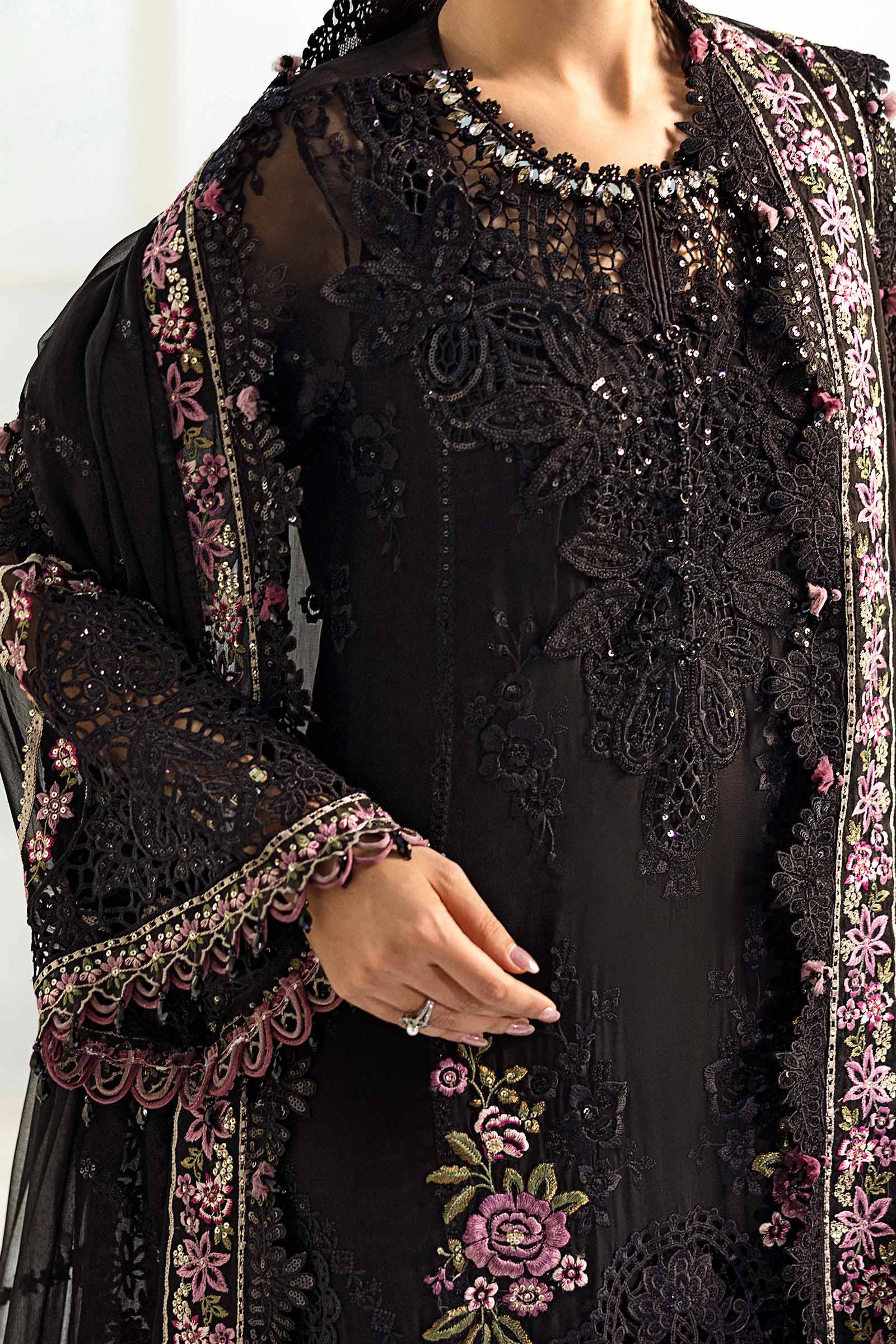 3 Piece Unstitched Embroidered Chiffon Suit | MPC-25-104 - My Store