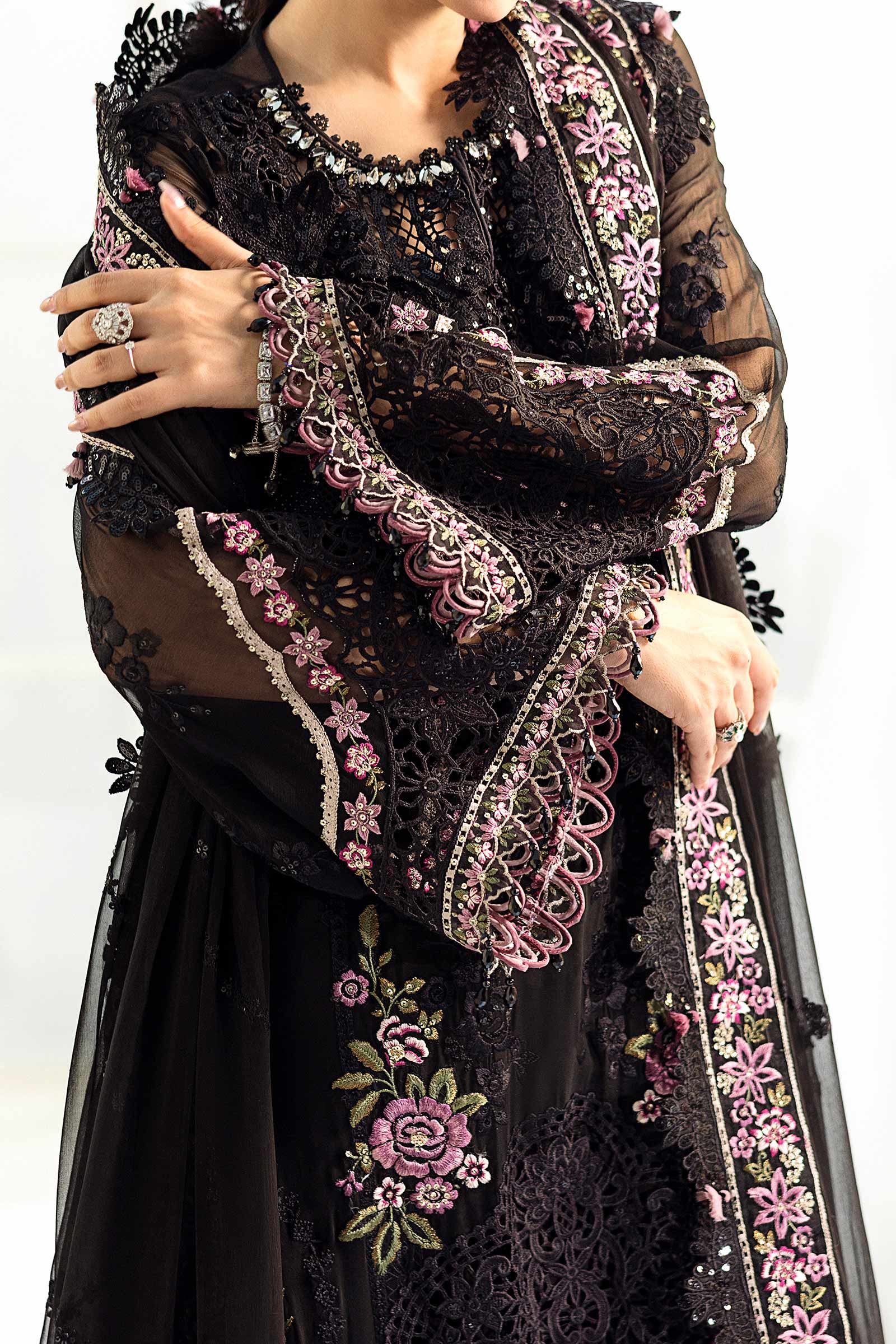 3 Piece Unstitched Embroidered Chiffon Suit | MPC-25-104 - My Store