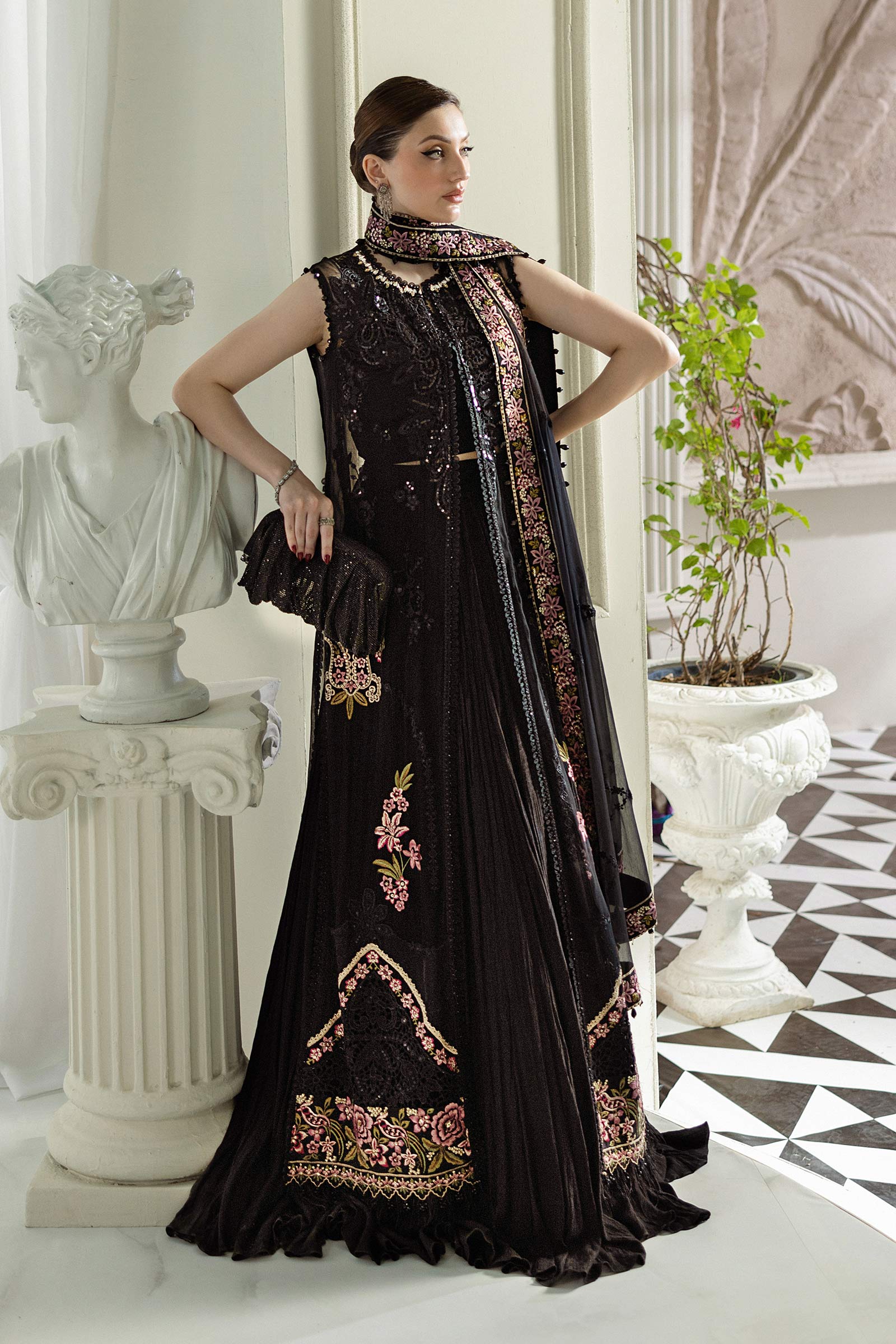 3 Piece Unstitched Embroidered Chiffon Suit | MPC-25-104 - My Store