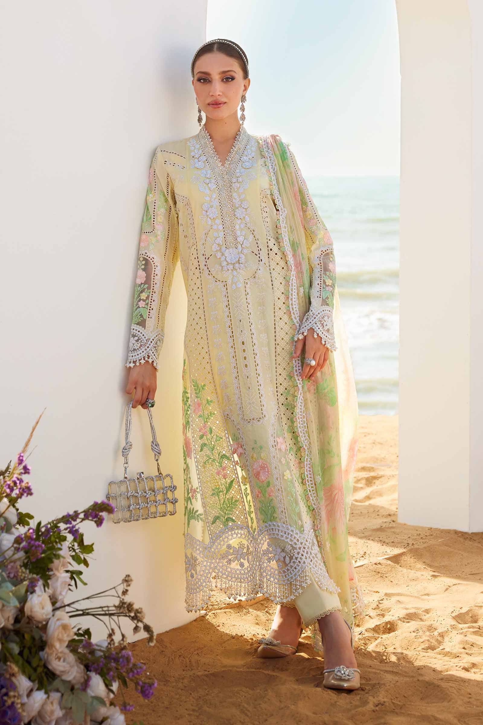 3 Piece Unstitched Embroidered Lawn Suit | EID LAWN-25-04 - Silko Store