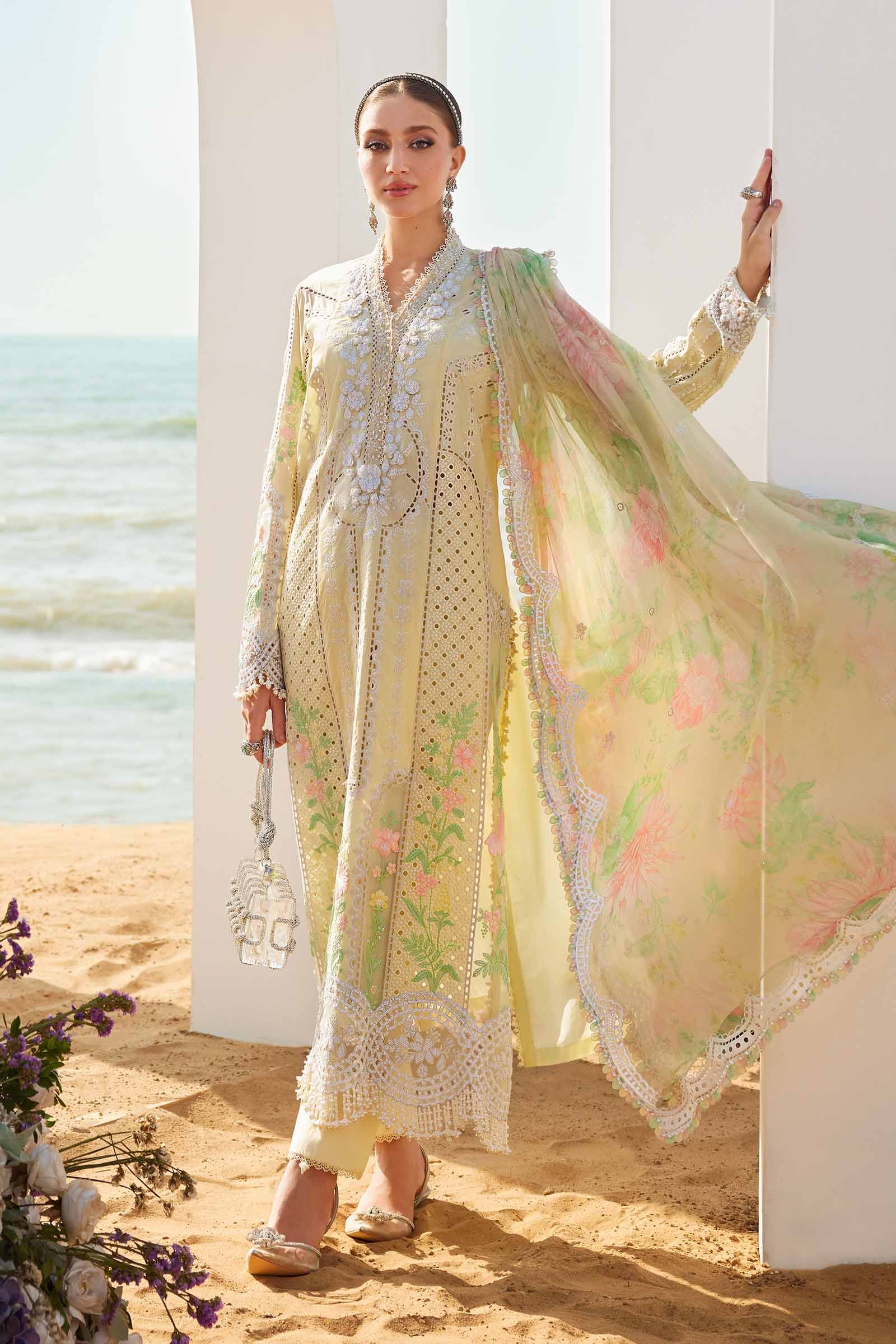 3 Piece Unstitched Embroidered Lawn Suit | EID LAWN-25-04 - Silko Store