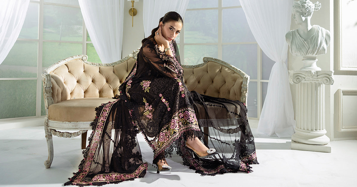 3 Piece Unstitched Embroidered Chiffon Suit | MPC-25-104 - My Store