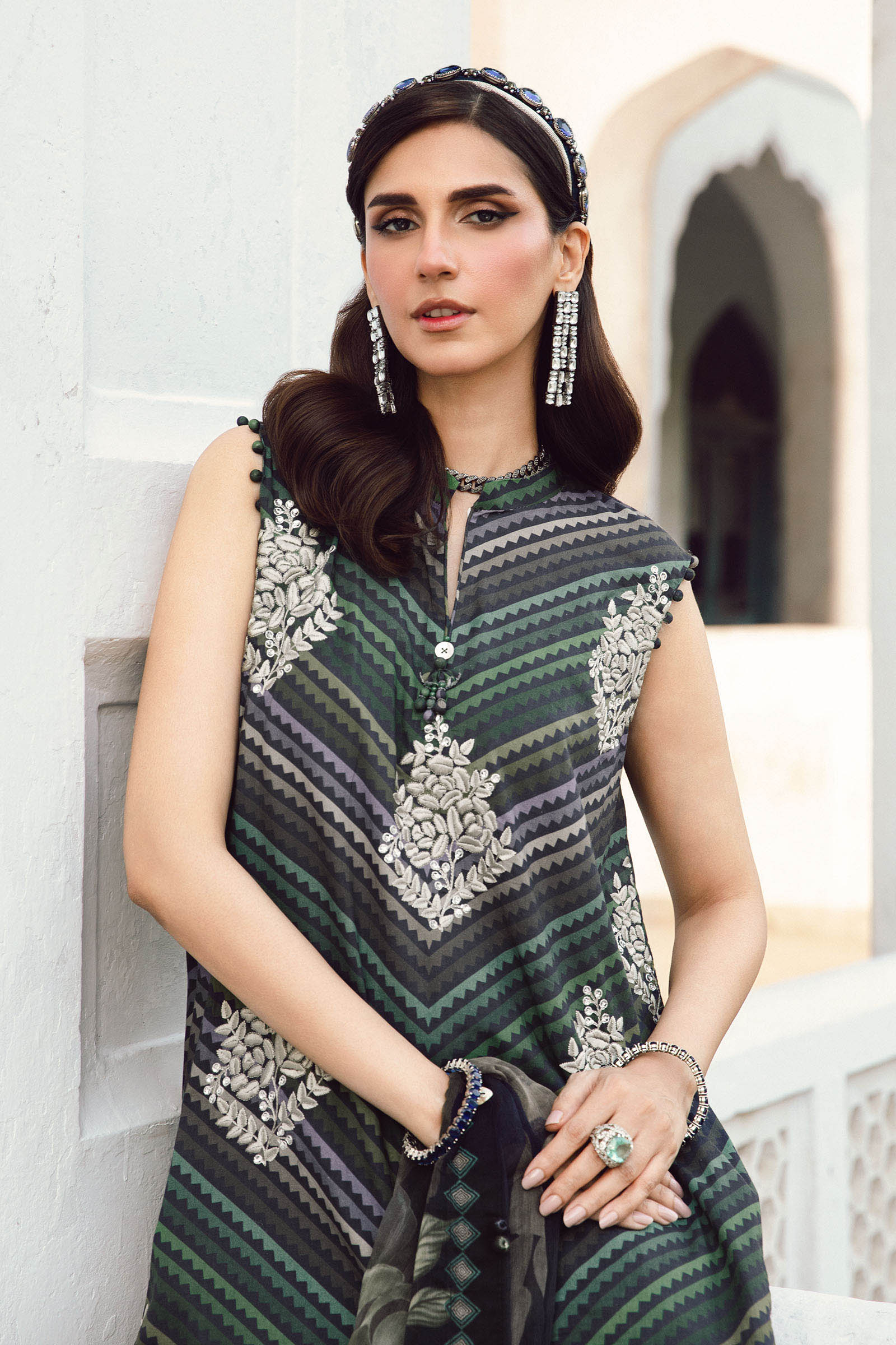 3 Piece Unstitched Embroidered Cambric Suit | MPT-2705-A - My Store