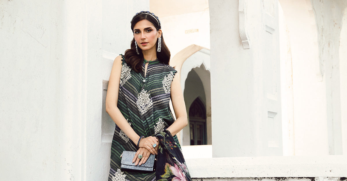 3 Piece Unstitched Embroidered Cambric Suit | MPT-2705-A - My Store