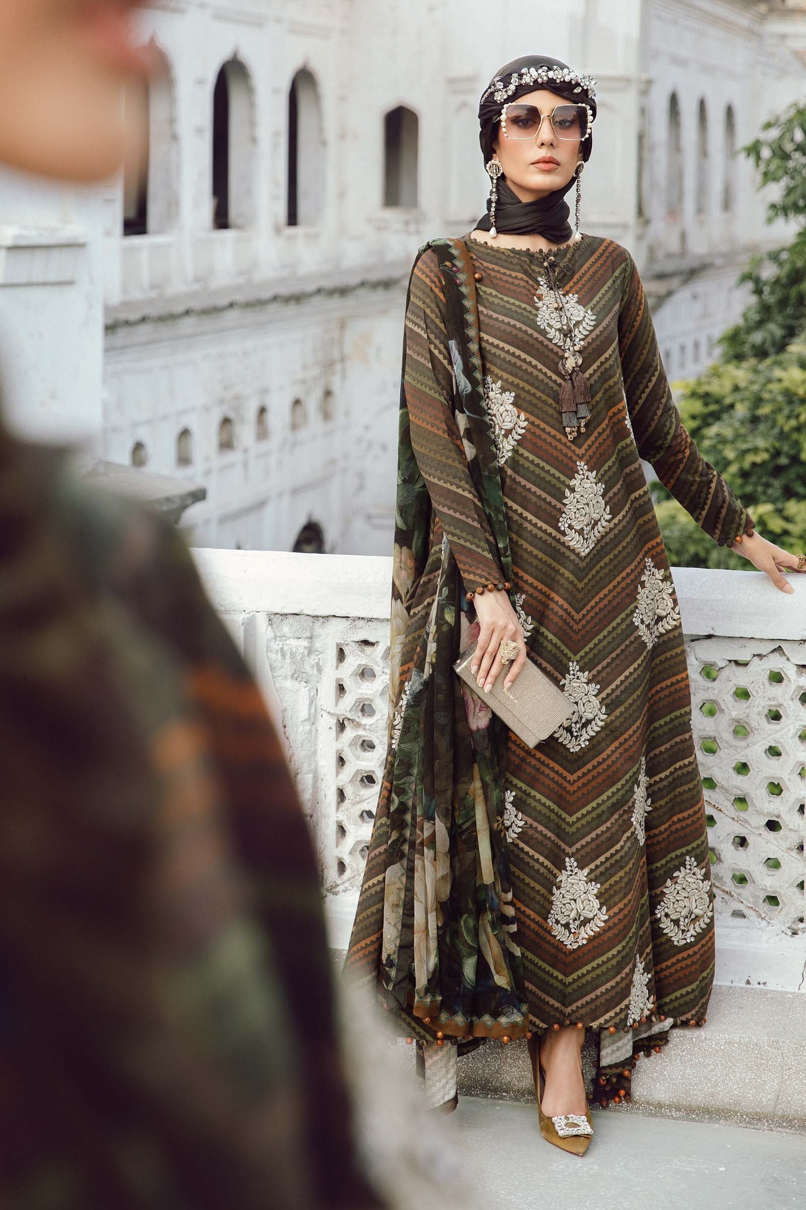 3 Piece Unstitched Embroidered Cambric Suit | MPT-2705-B - My Store