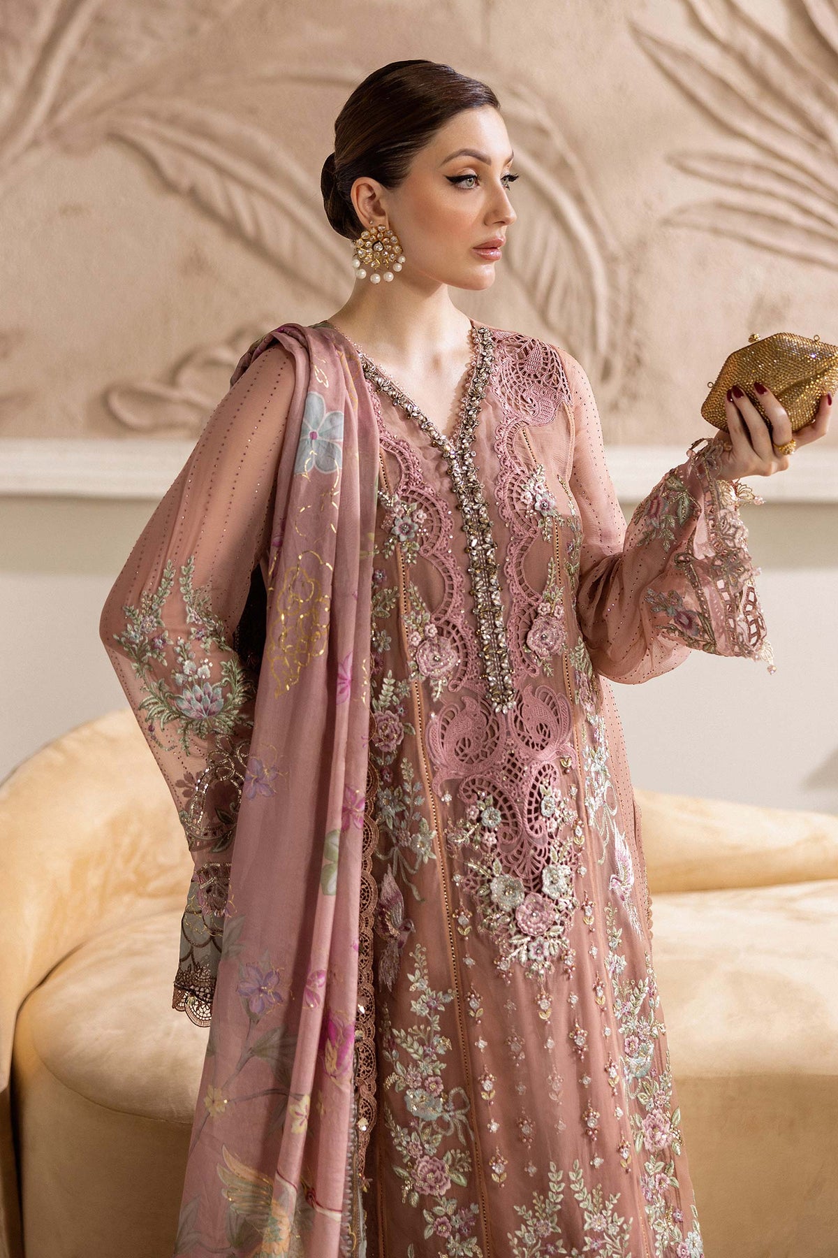 3 Piece Unstitched Embroidered Chiffon Suit | MPC-25-105 - My Store