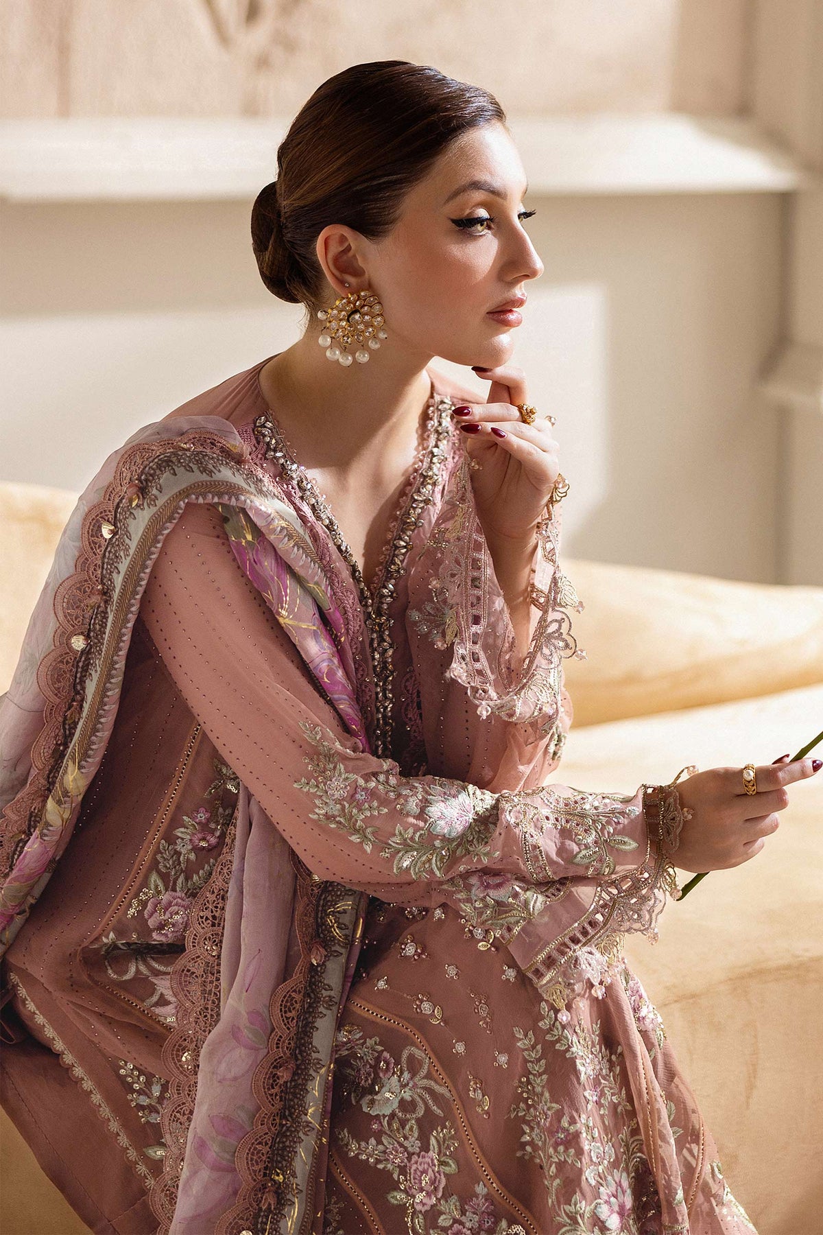3 Piece Unstitched Embroidered Chiffon Suit | MPC-25-105 - My Store