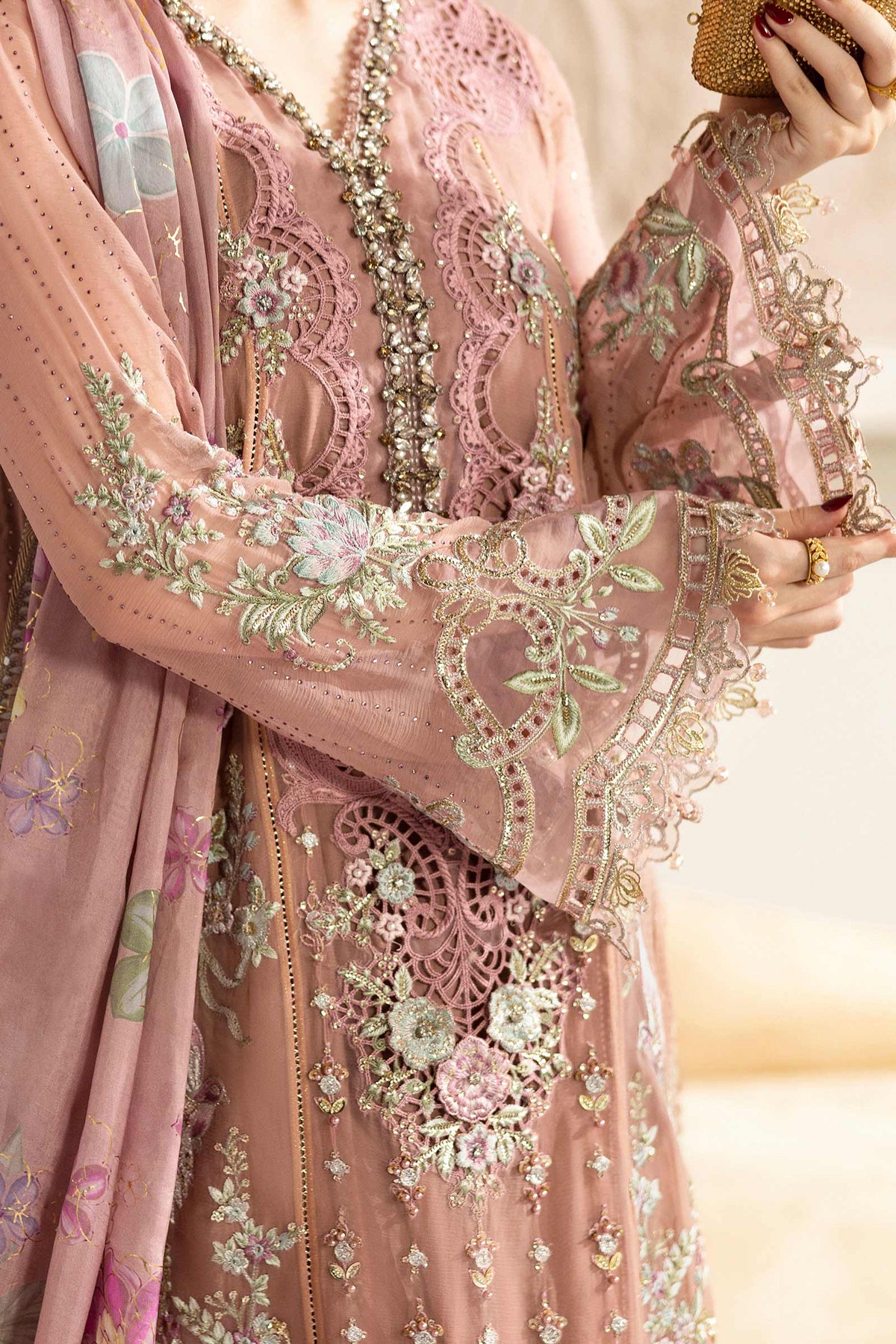 3 Piece Unstitched Embroidered Chiffon Suit | MPC-25-105 - My Store