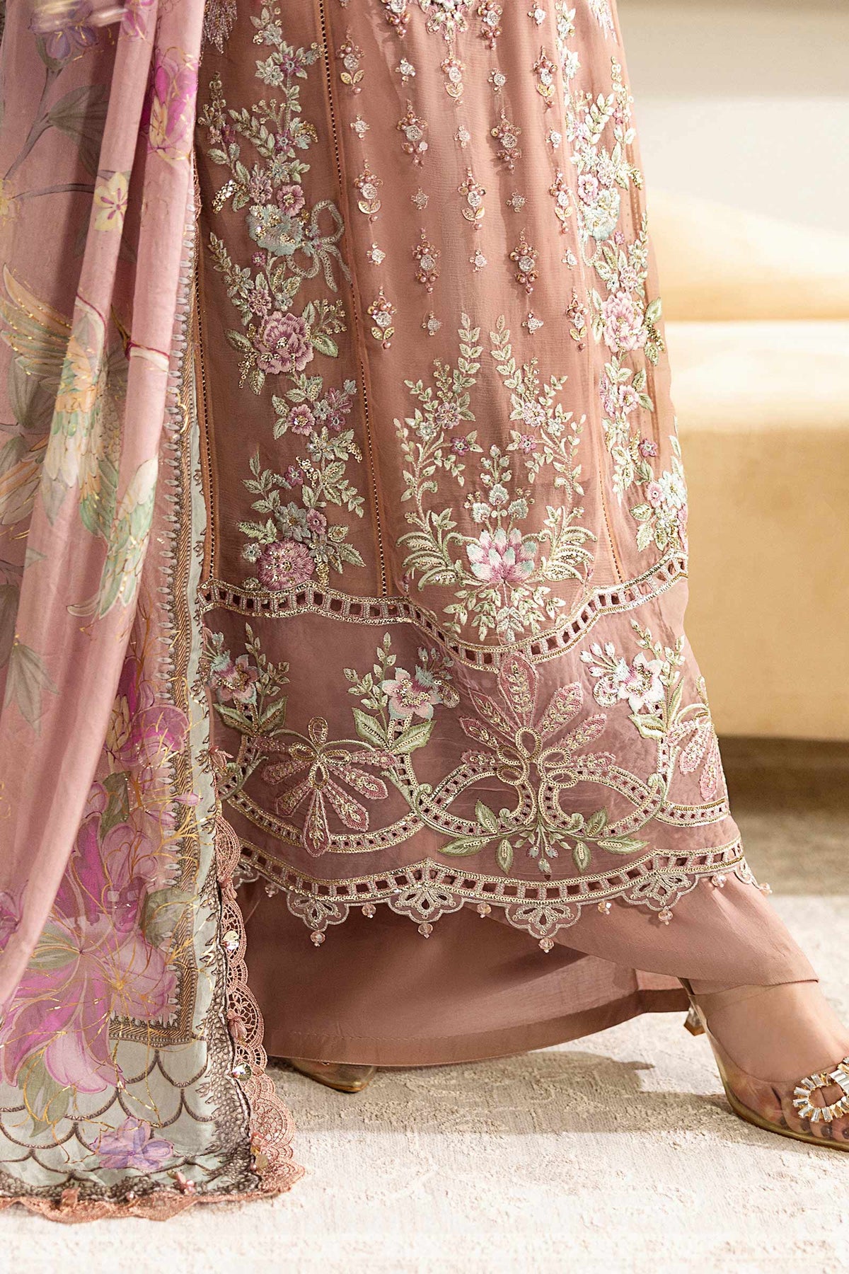 3 Piece Unstitched Embroidered Chiffon Suit | MPC-25-105 - My Store