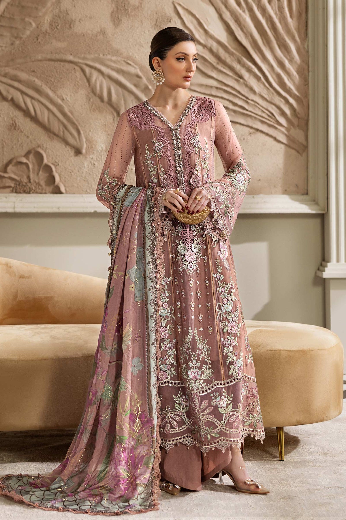 3 Piece Unstitched Embroidered Chiffon Suit | MPC-25-105 - My Store