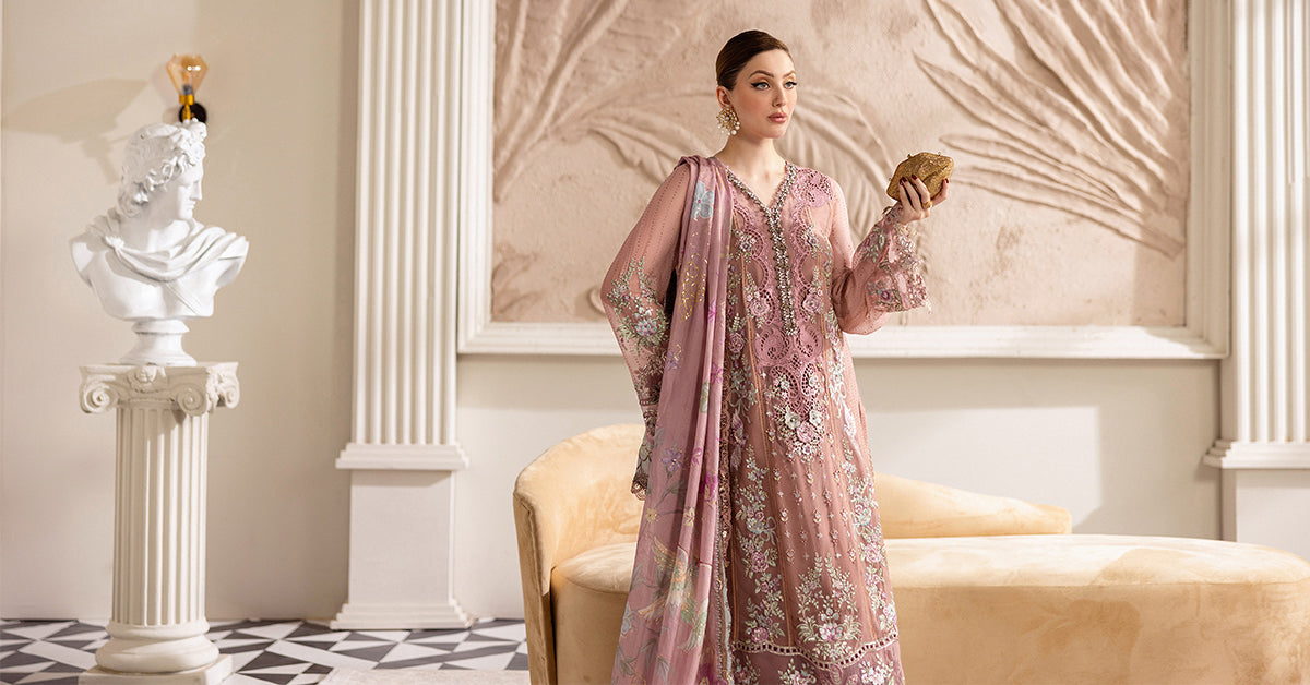 3 Piece Unstitched Embroidered Chiffon Suit | MPC-25-105 - My Store