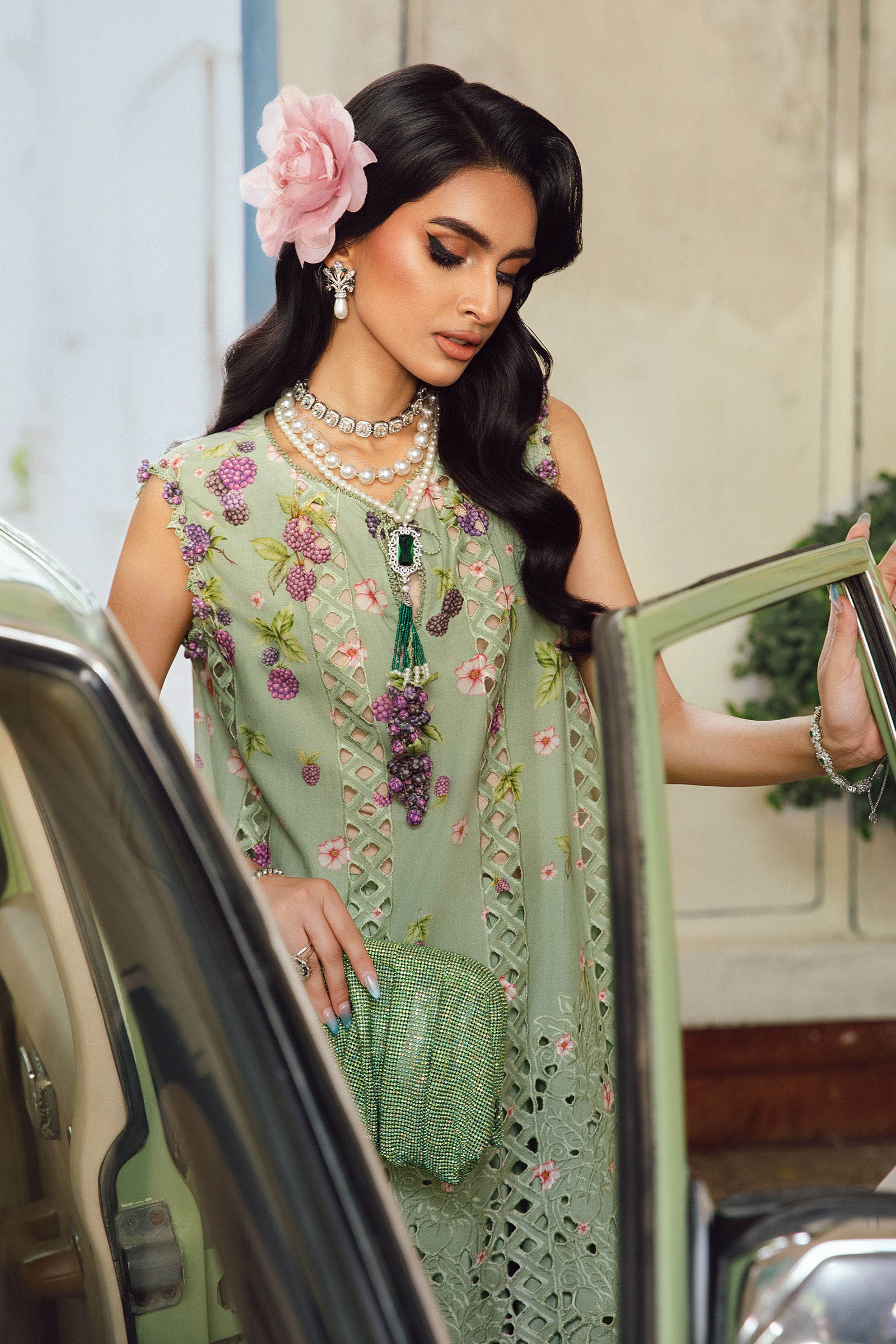 3 Piece Unstitched Embroidered Cambric Suit | MPT-2706-A - My Store