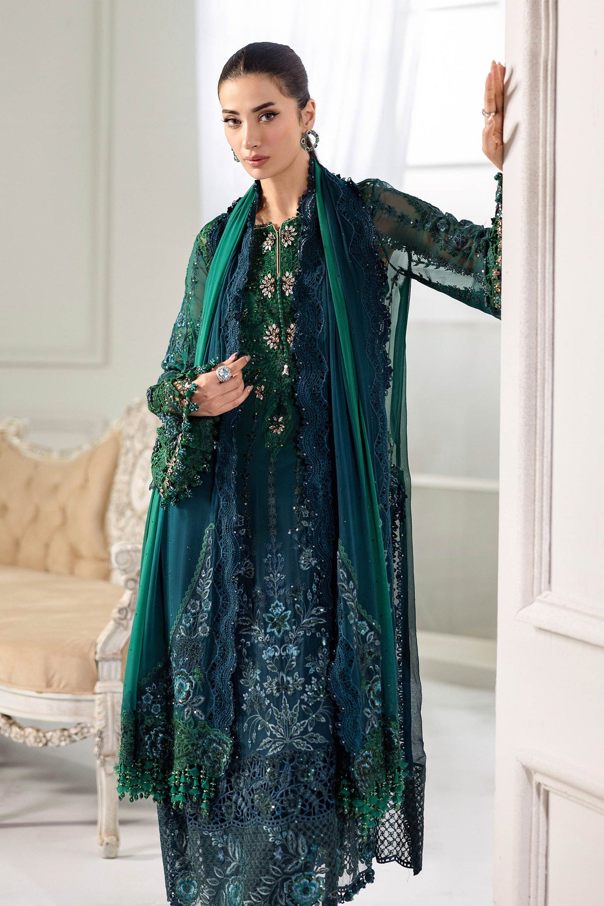 3 Piece Unstitched Embroidered Chiffon Suit | MPC-25-106 - My Store