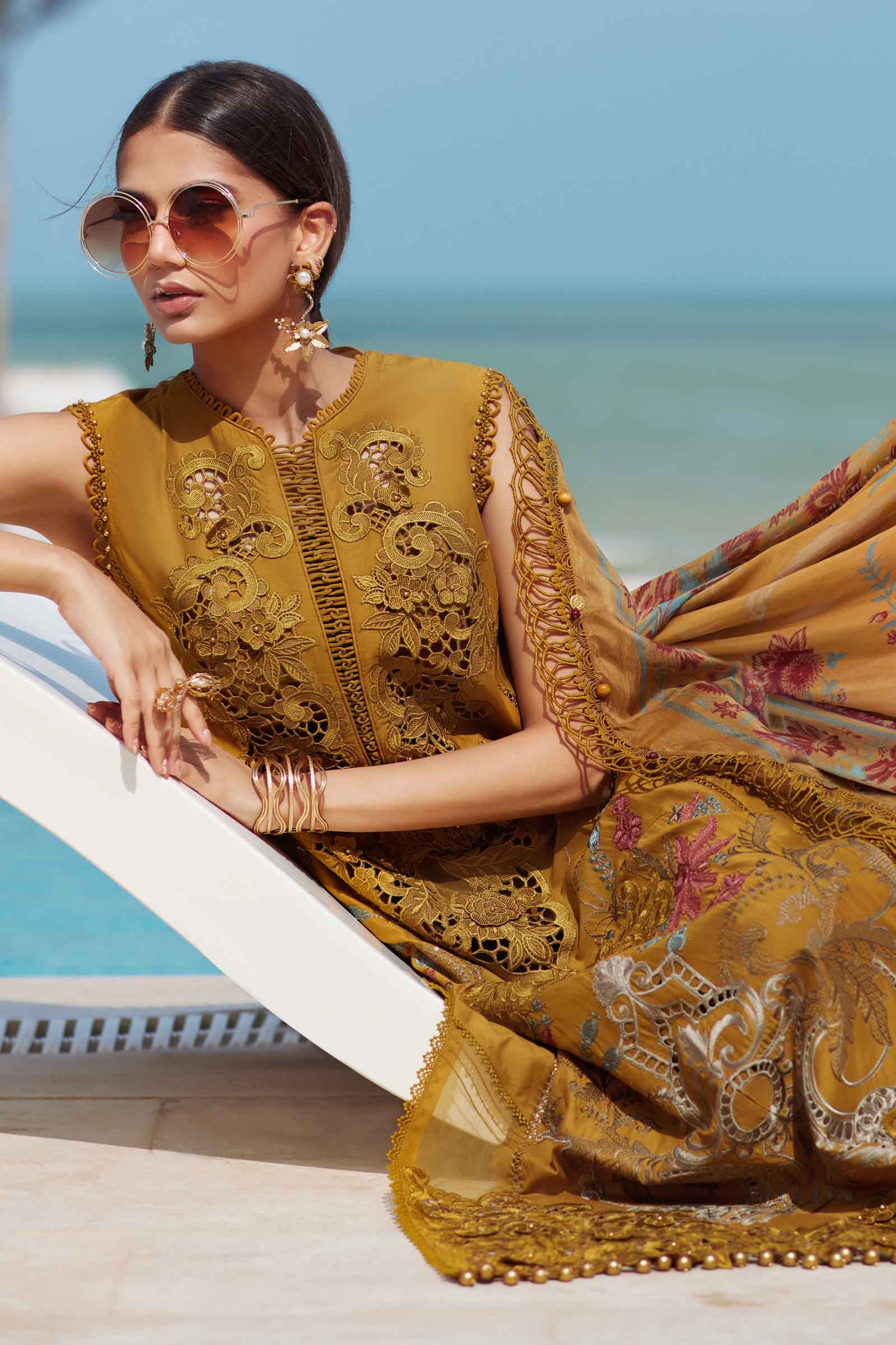 3 Piece Unstitched Embroidered Lawn Suit | EID LAWN-25-06 - Silko Store
