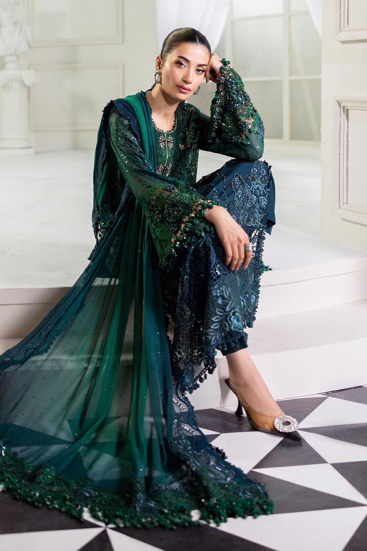 3 Piece Unstitched Embroidered Chiffon Suit | MPC-25-106 - My Store