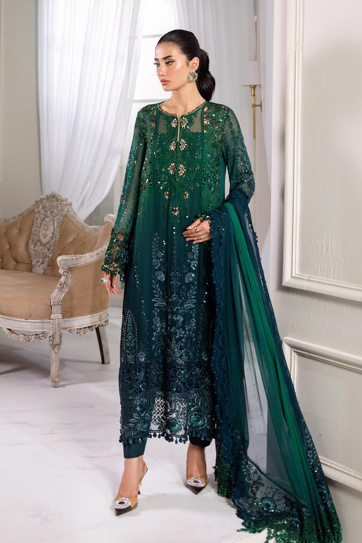 3 Piece Unstitched Embroidered Chiffon Suit | MPC-25-106 - My Store