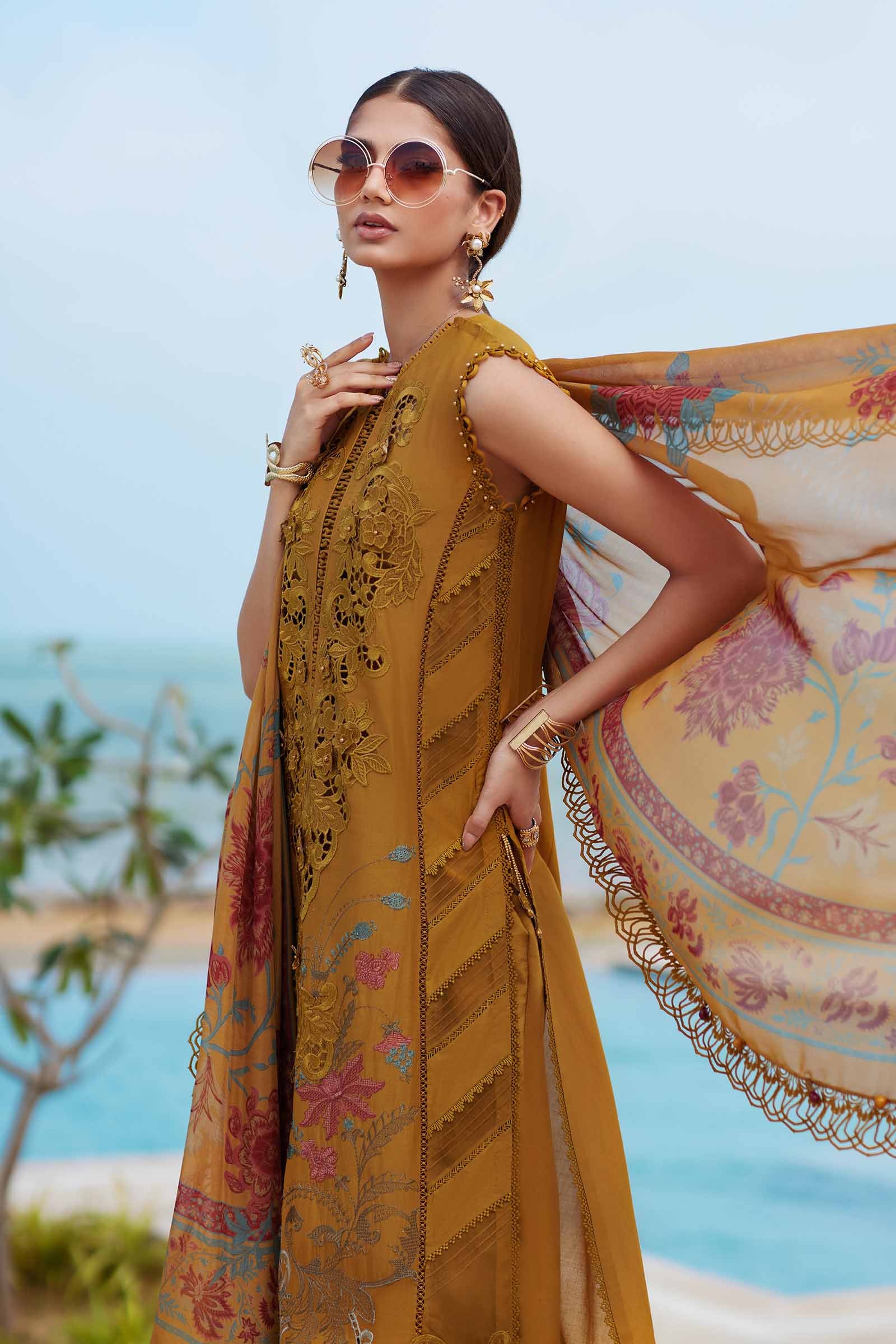 3 Piece Unstitched Embroidered Lawn Suit | EID LAWN-25-06 - Silko Store