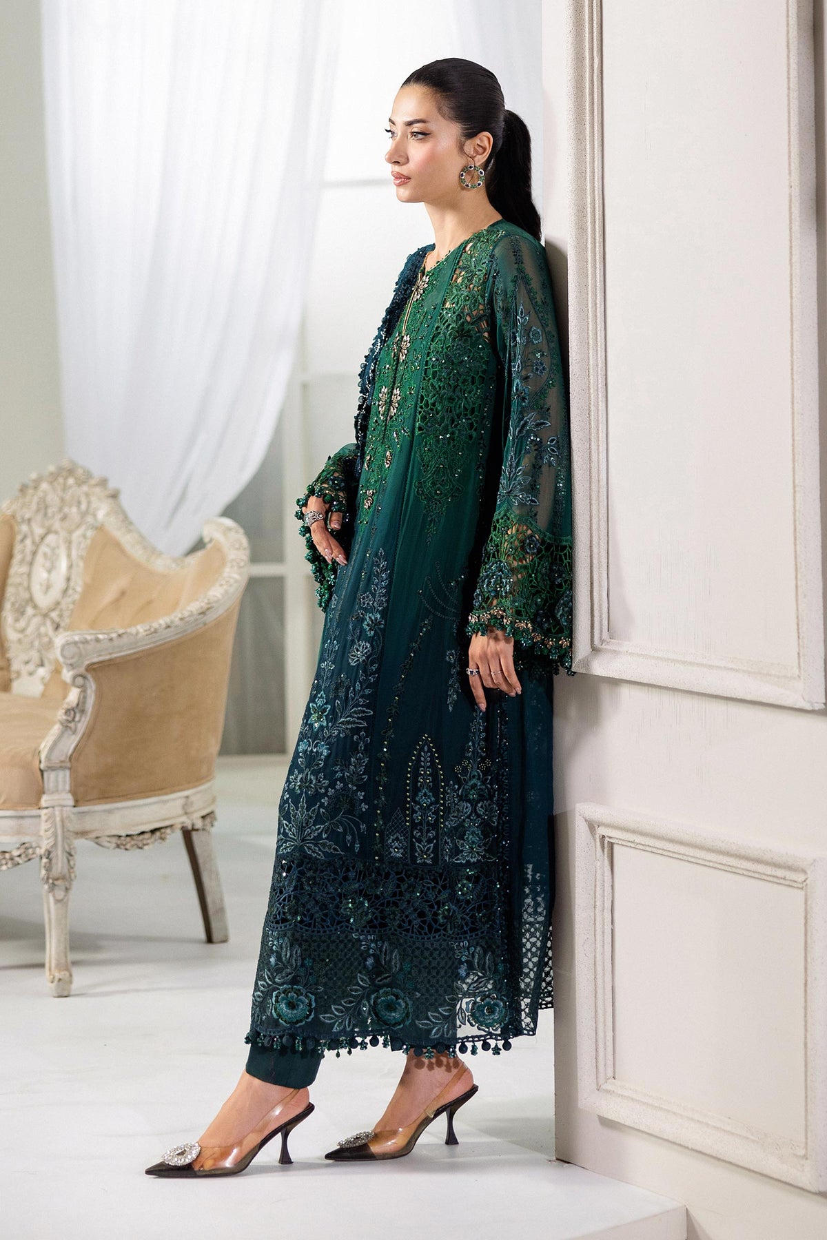 3 Piece Unstitched Embroidered Chiffon Suit | MPC-25-106 - My Store