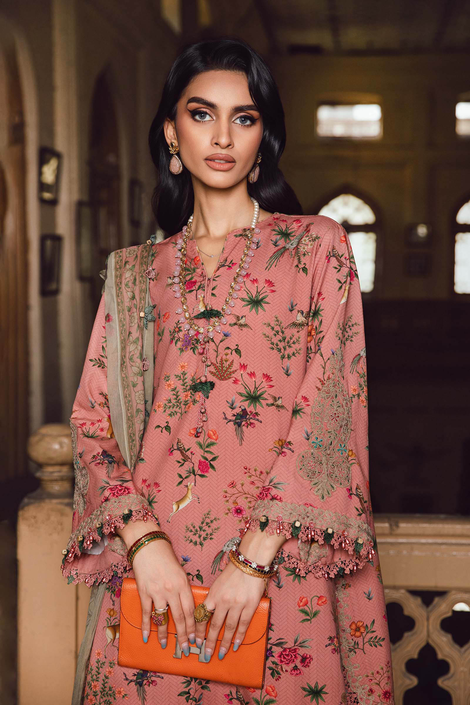 3 Piece Unstitched Embroidered Linen Suit | MPT-2707-A - My Store