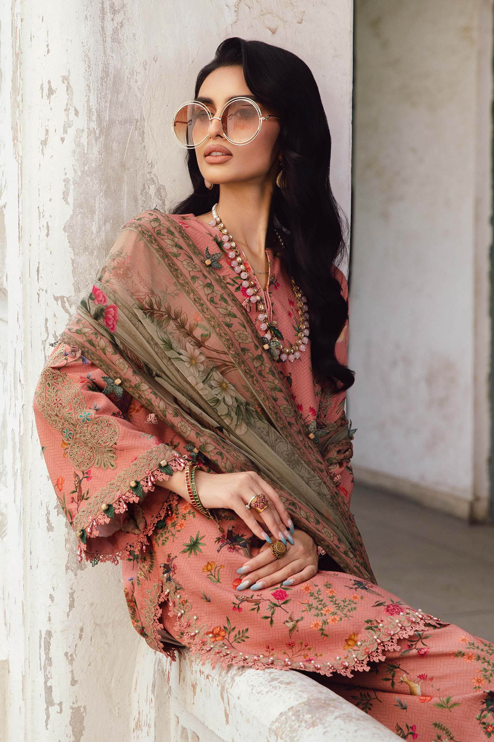 3 Piece Unstitched Embroidered Linen Suit | MPT-2707-A - My Store