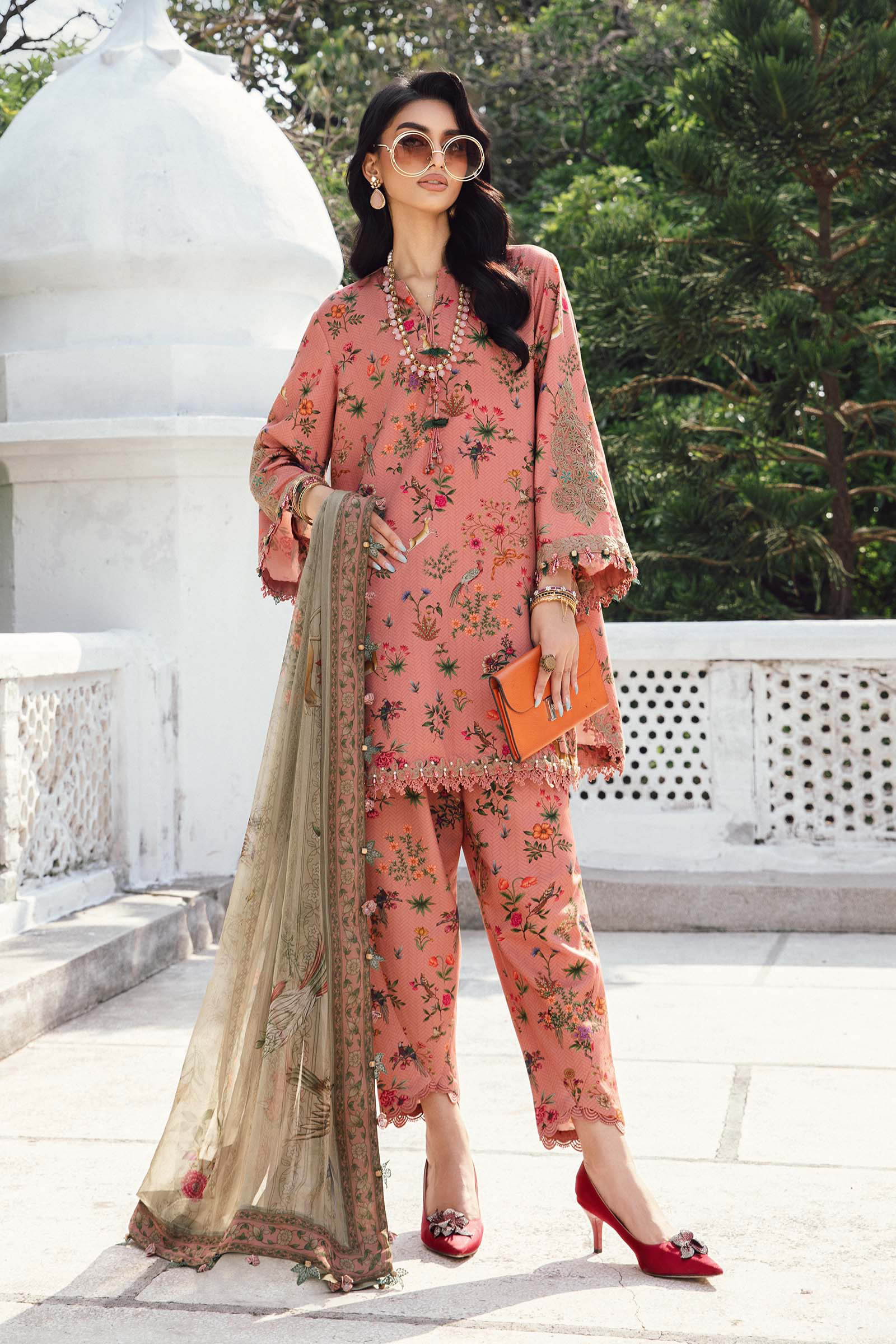 3 Piece Unstitched Embroidered Linen Suit | MPT-2707-A - My Store