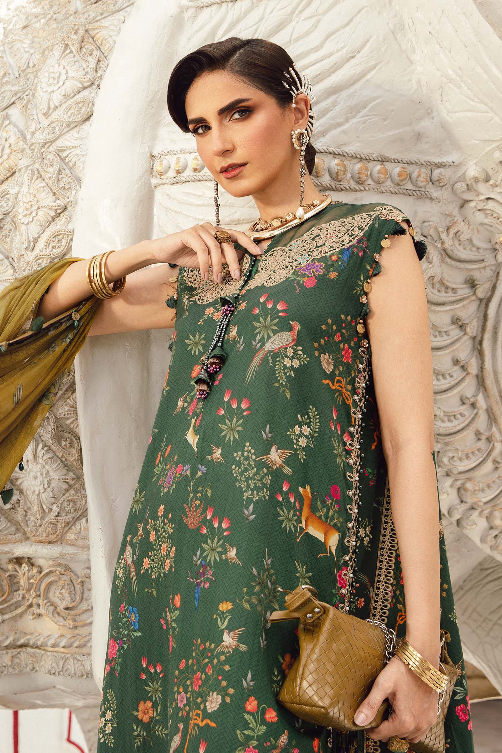 3 Piece Unstitched Embroidered Linen Suit | MPT-2707-B - My Store