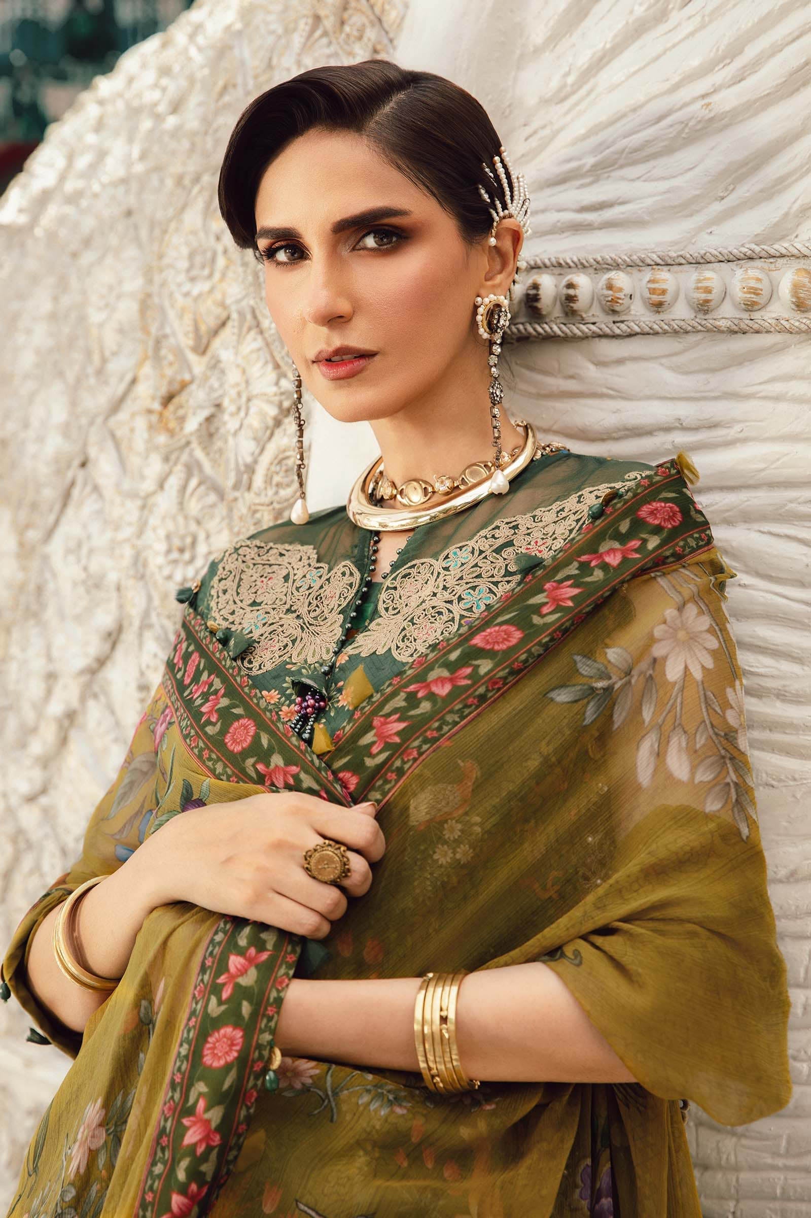 3 Piece Unstitched Embroidered Linen Suit | MPT-2707-B - My Store