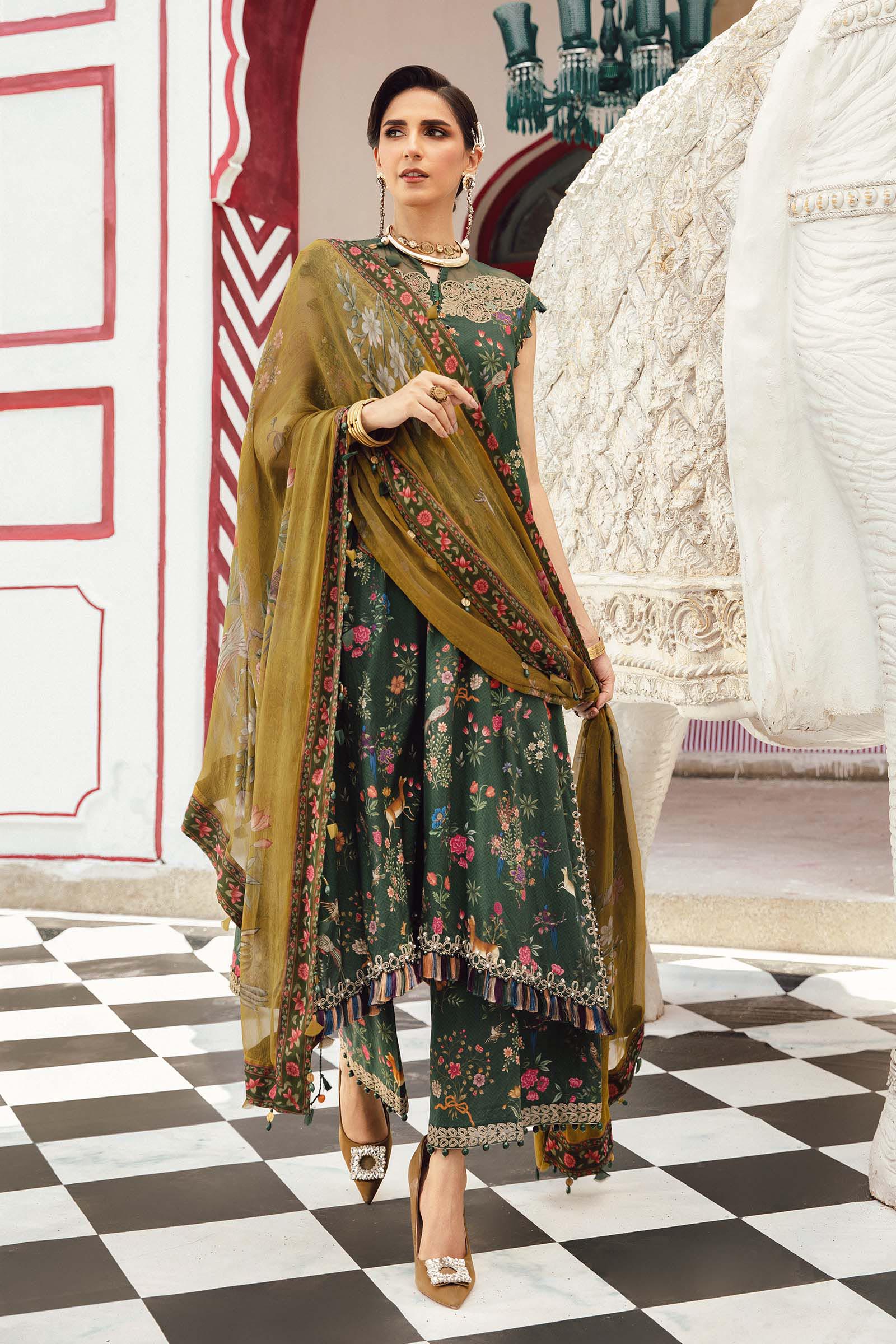 3 Piece Unstitched Embroidered Linen Suit | MPT-2707-B - My Store