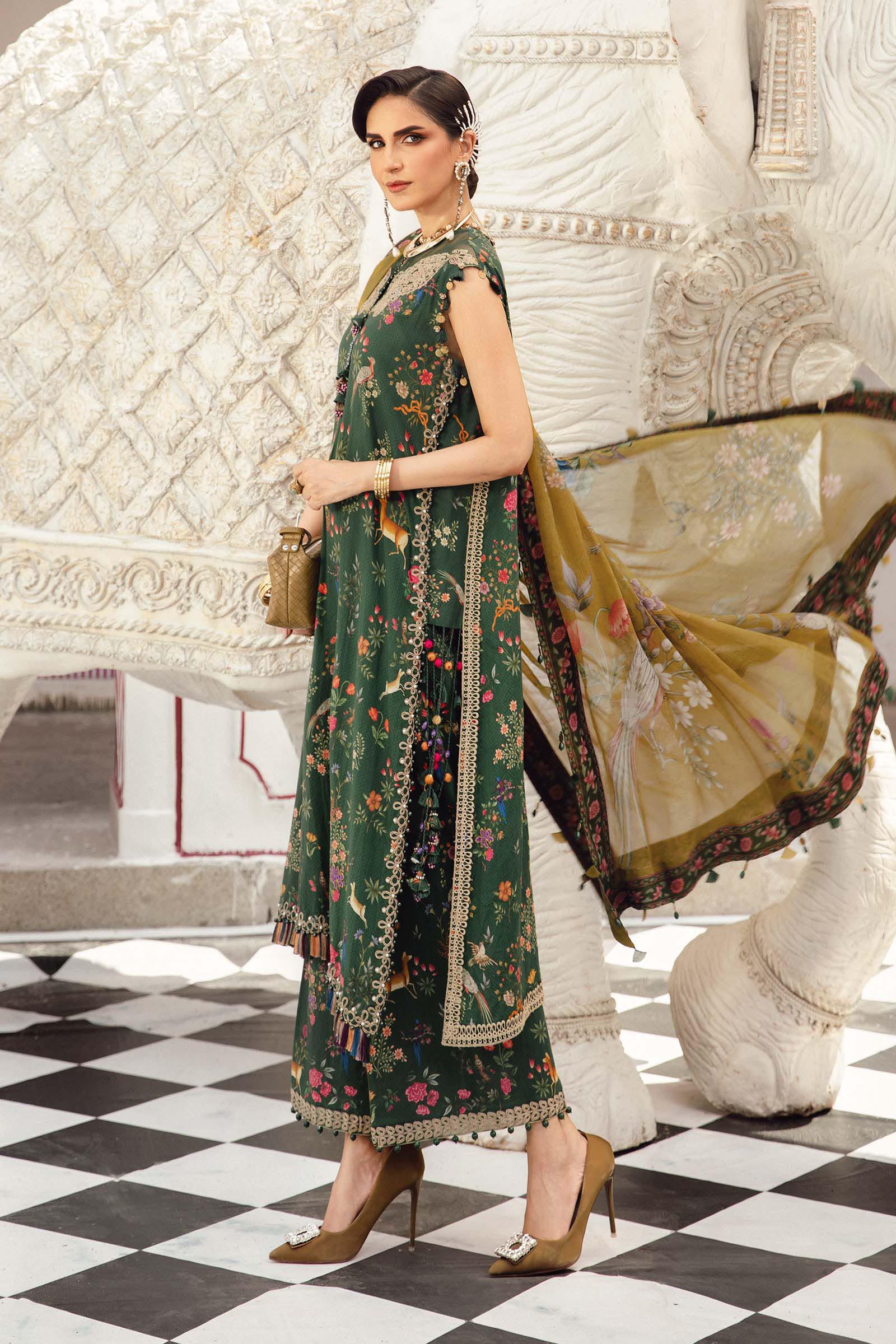 3 Piece Unstitched Embroidered Linen Suit | MPT-2707-B - My Store