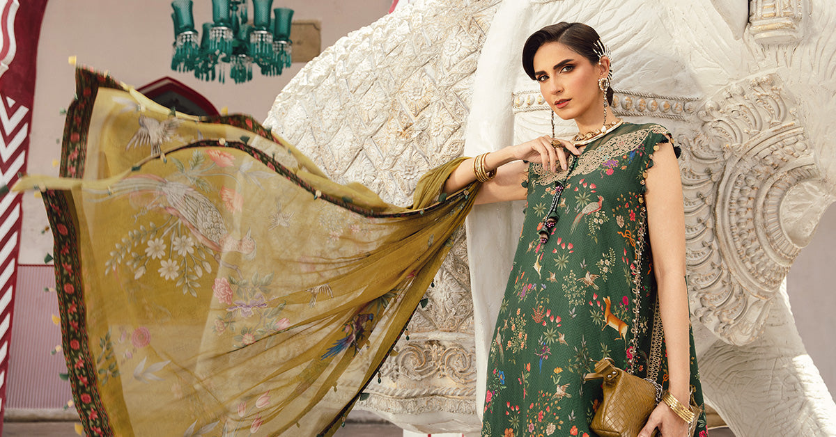 3 Piece Unstitched Embroidered Linen Suit | MPT-2707-B - My Store