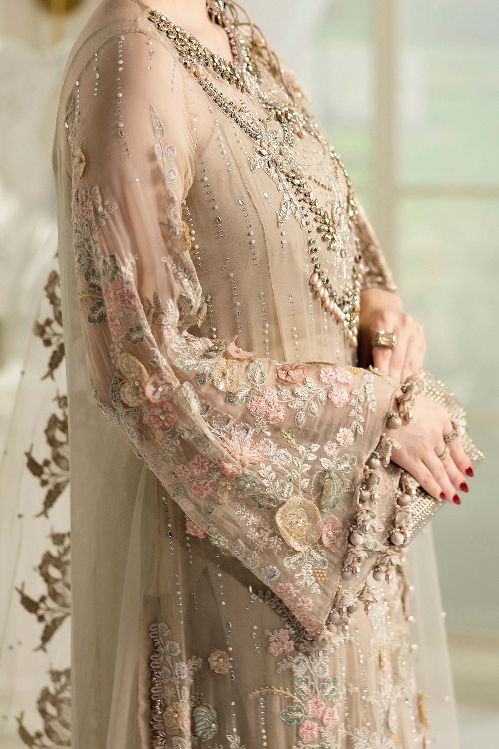 3 Piece Unstitched Embroidered Chiffon Suit | MPC-25-107 - Silko Store