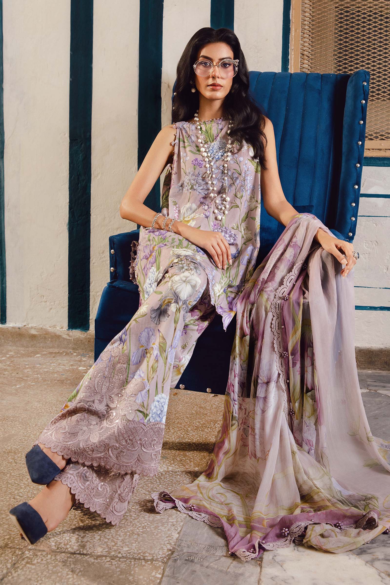 3 Piece Unstitched Embroidered Cambric Suit | MPT-2708-A - My Store