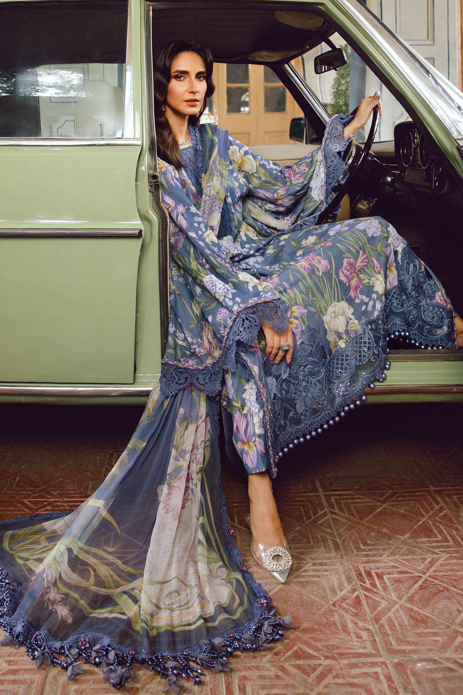 3 Piece Unstitched Embroidered Cambric Suit | MPT-2708-B - My Store