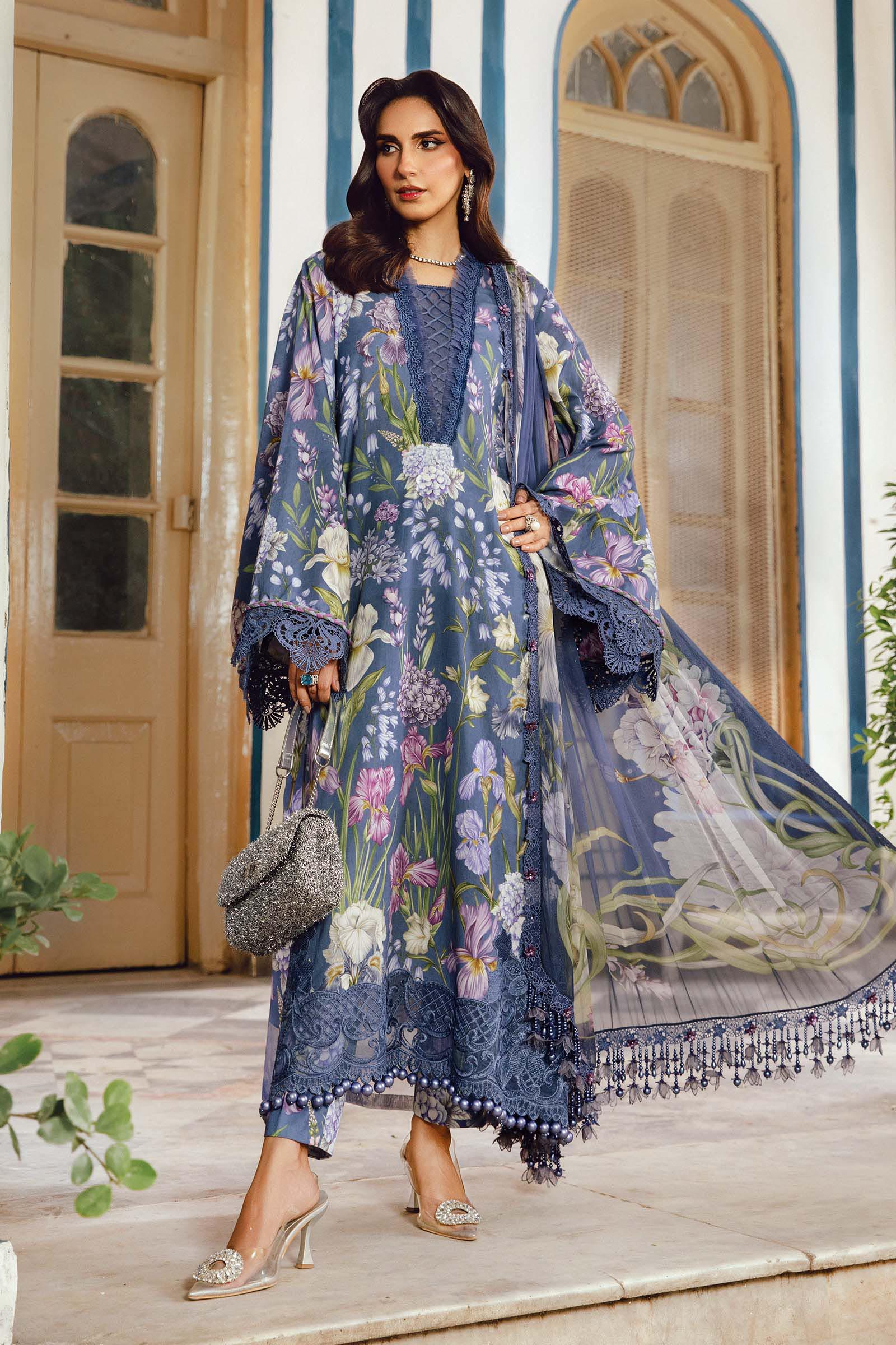 3 Piece Unstitched Embroidered Cambric Suit | MPT-2708-B - My Store
