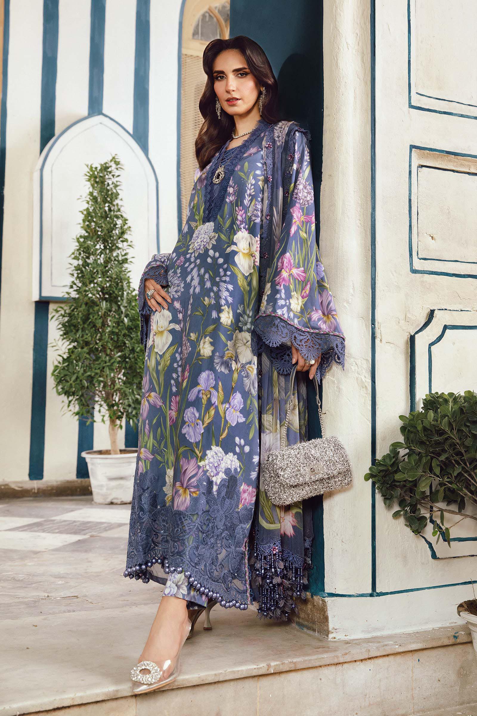 3 Piece Unstitched Embroidered Cambric Suit | MPT-2708-B - My Store