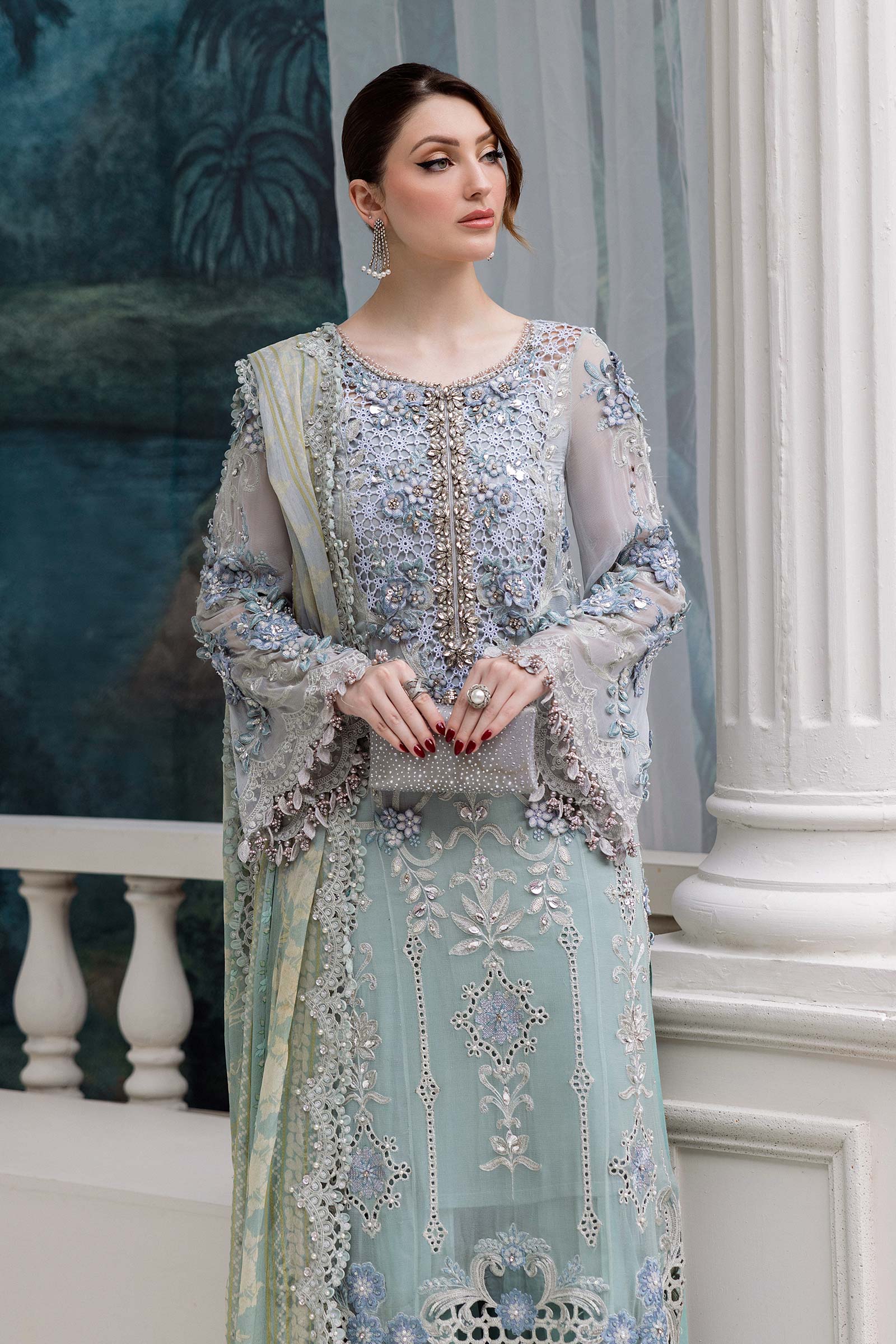 3 Piece Unstitched Embroidered Chiffon Suit | MPC-25-108 - My Store