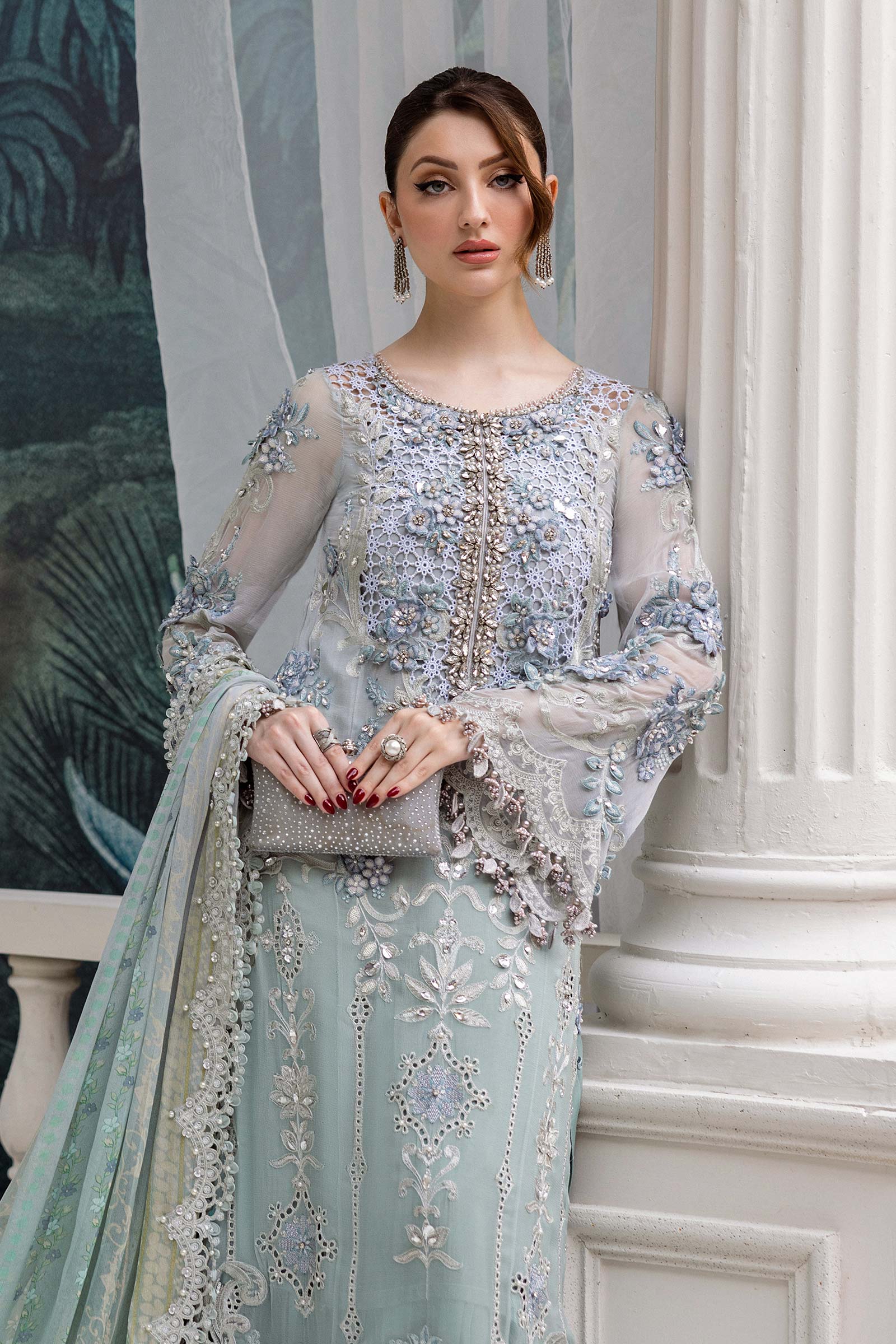 3 Piece Unstitched Embroidered Chiffon Suit | MPC-25-108 - My Store