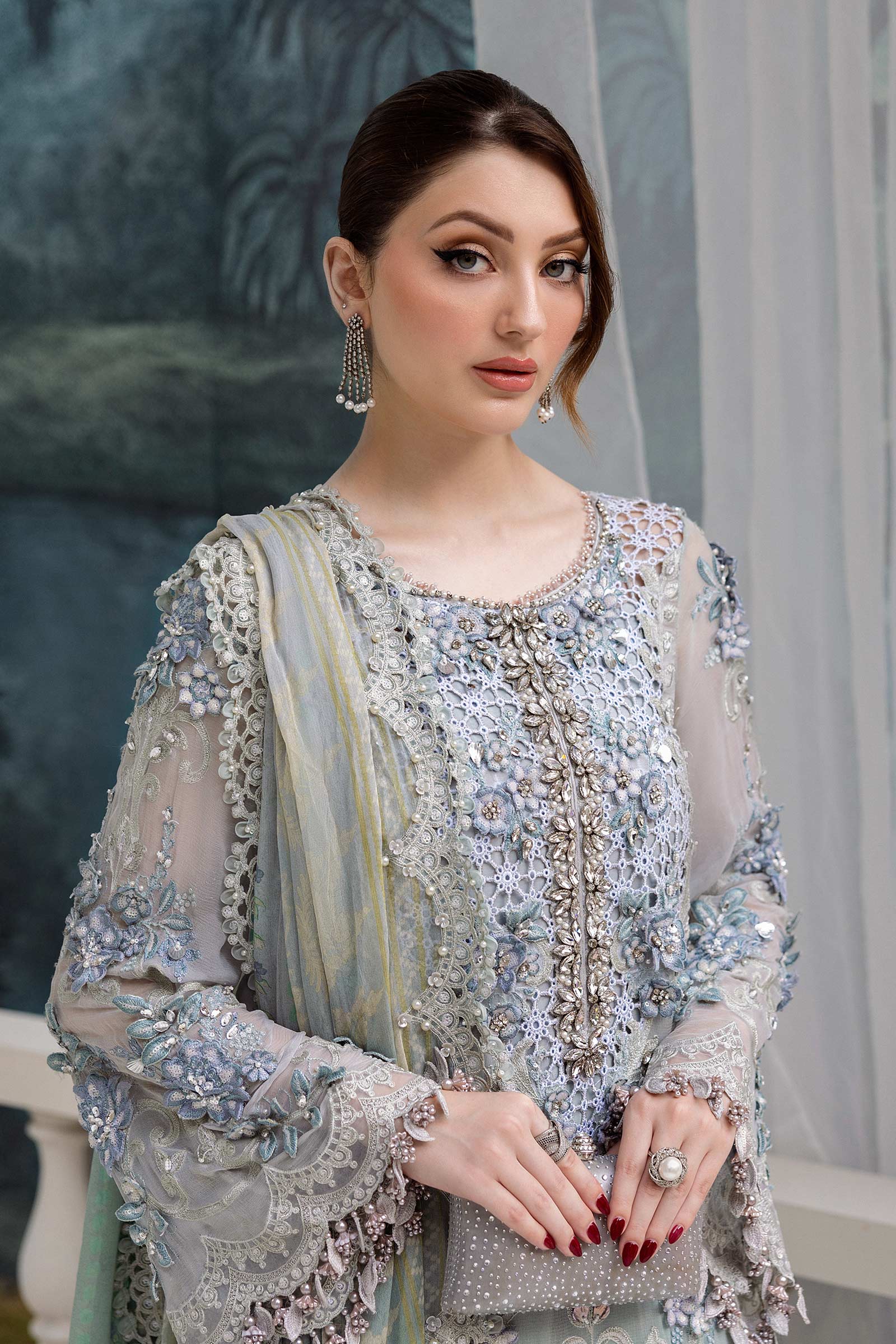 3 Piece Unstitched Embroidered Chiffon Suit | MPC-25-108 - My Store