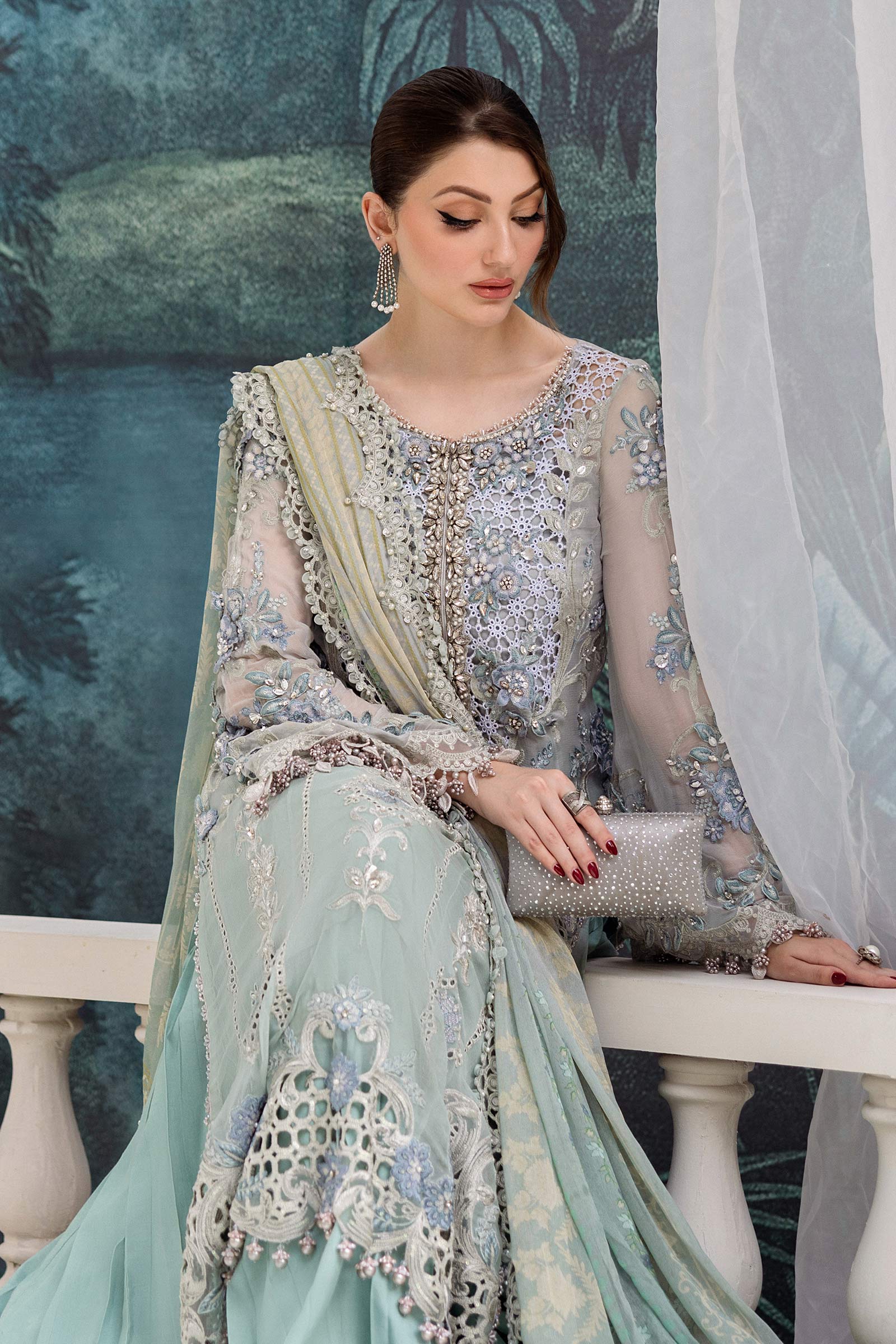 3 Piece Unstitched Embroidered Chiffon Suit | MPC-25-108 - My Store