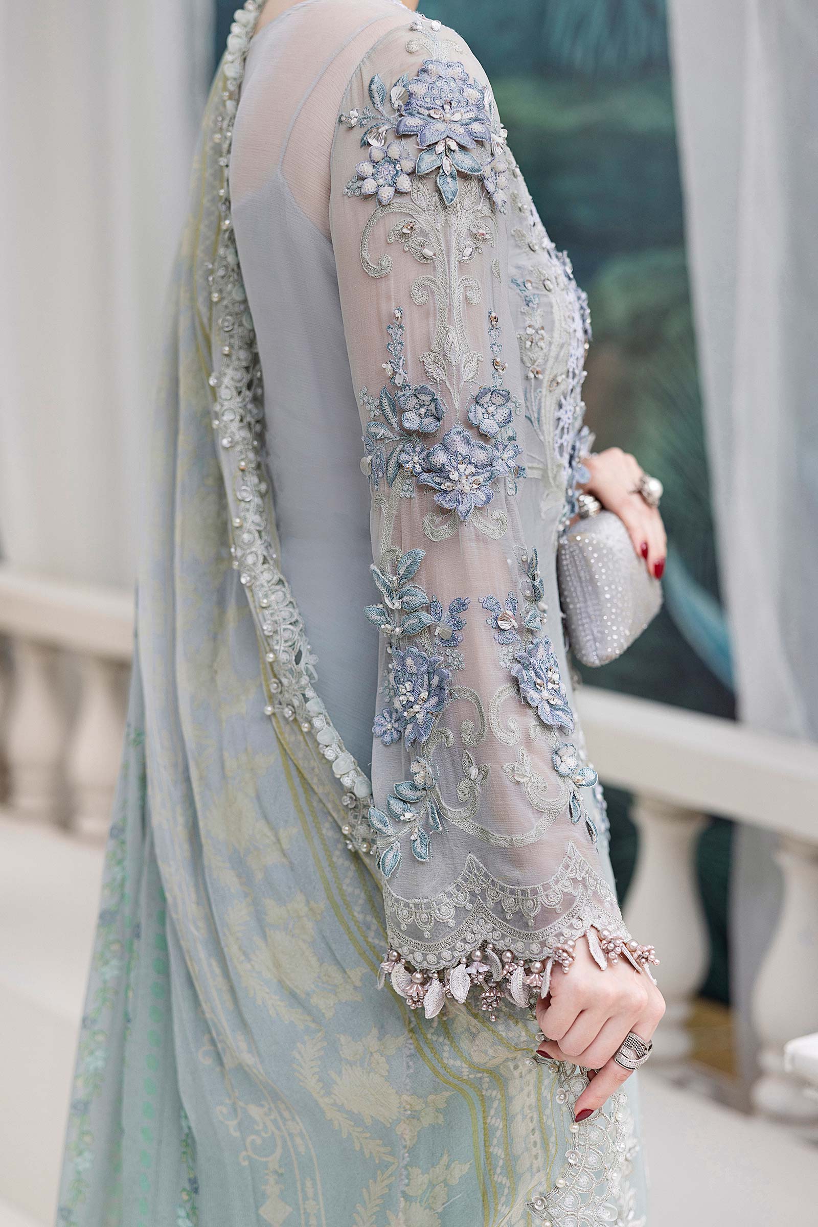 3 Piece Unstitched Embroidered Chiffon Suit | MPC-25-108 - My Store