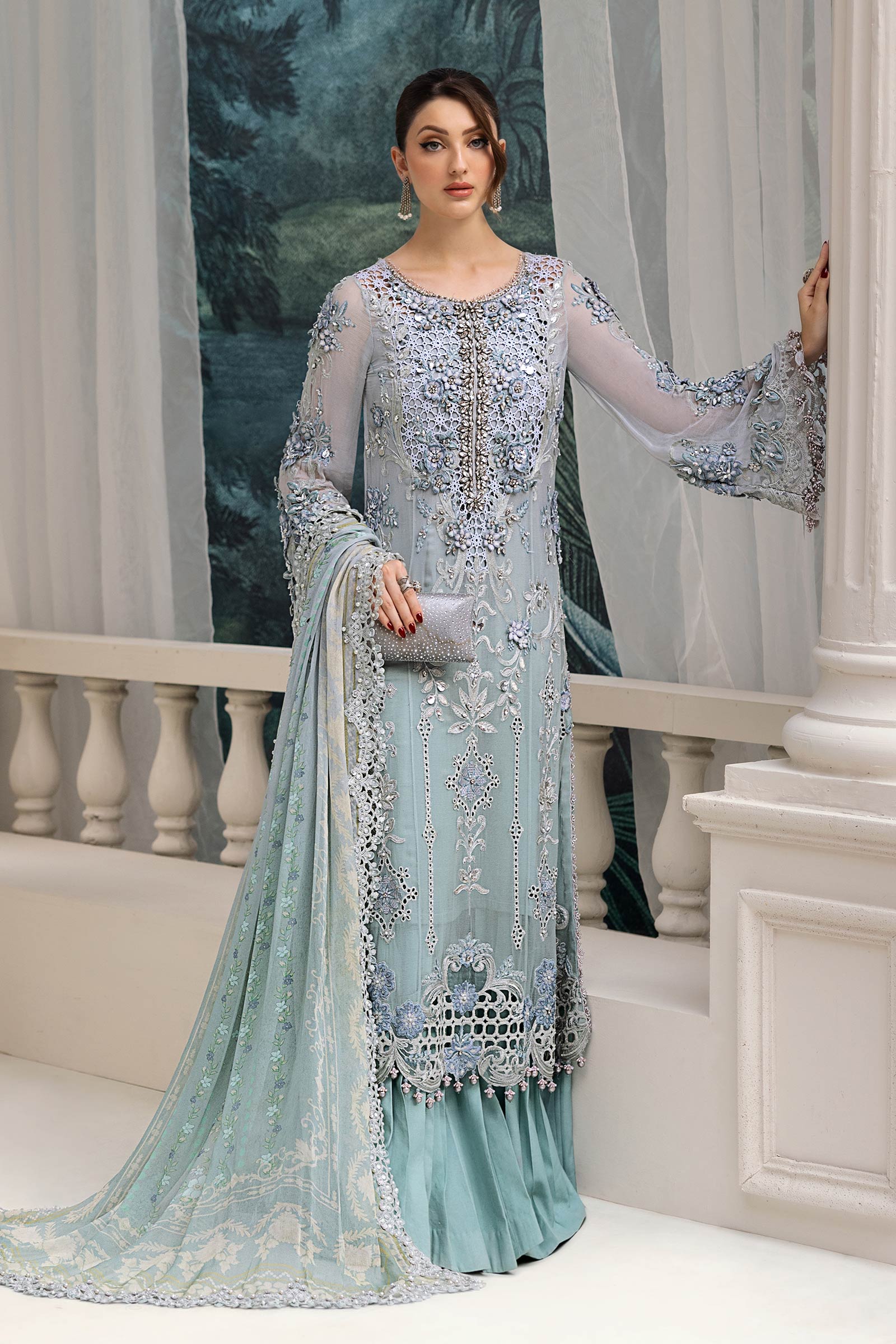 3 Piece Unstitched Embroidered Chiffon Suit | MPC-25-108 - My Store