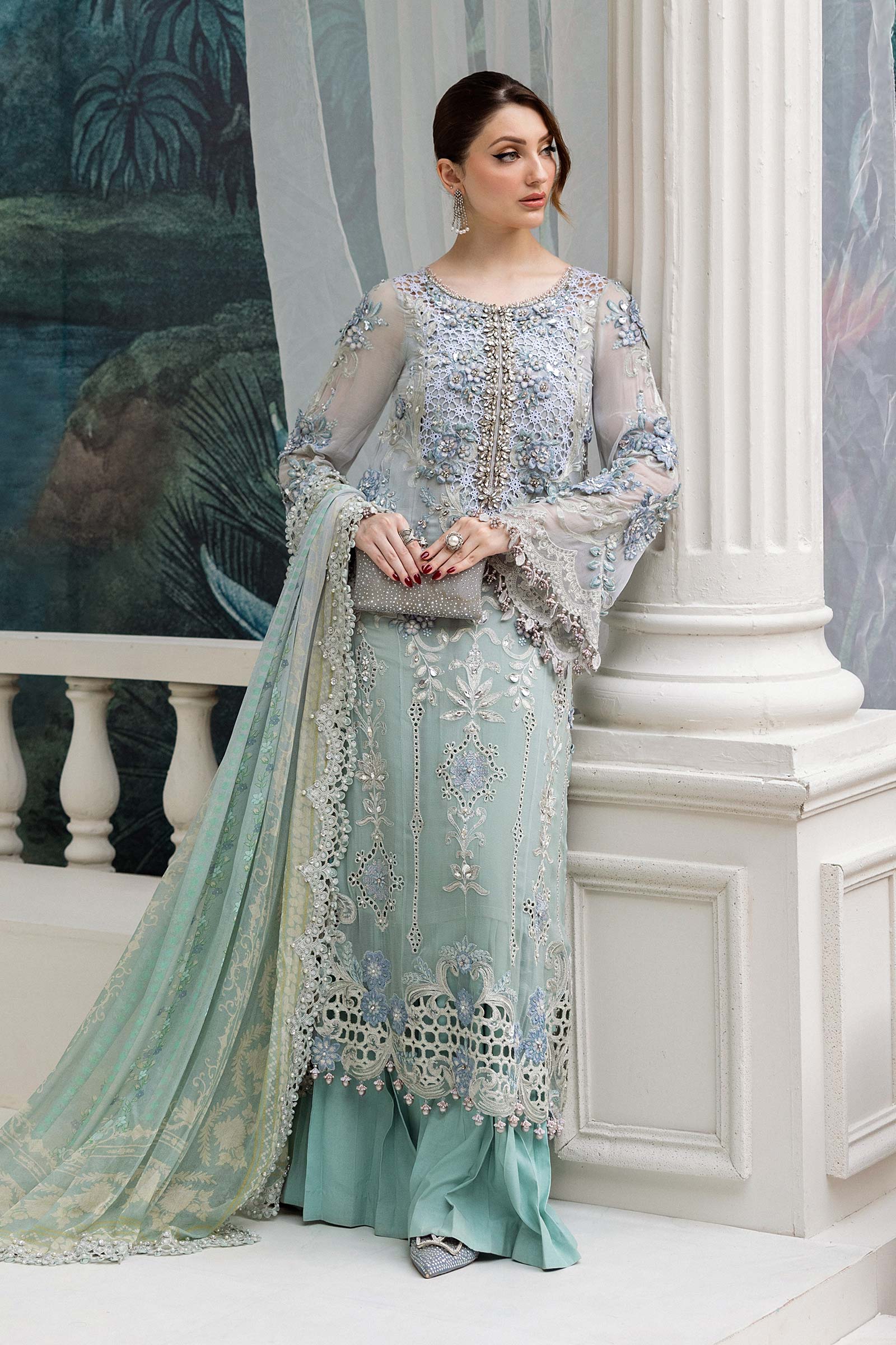 3 Piece Unstitched Embroidered Chiffon Suit | MPC-25-108 - My Store