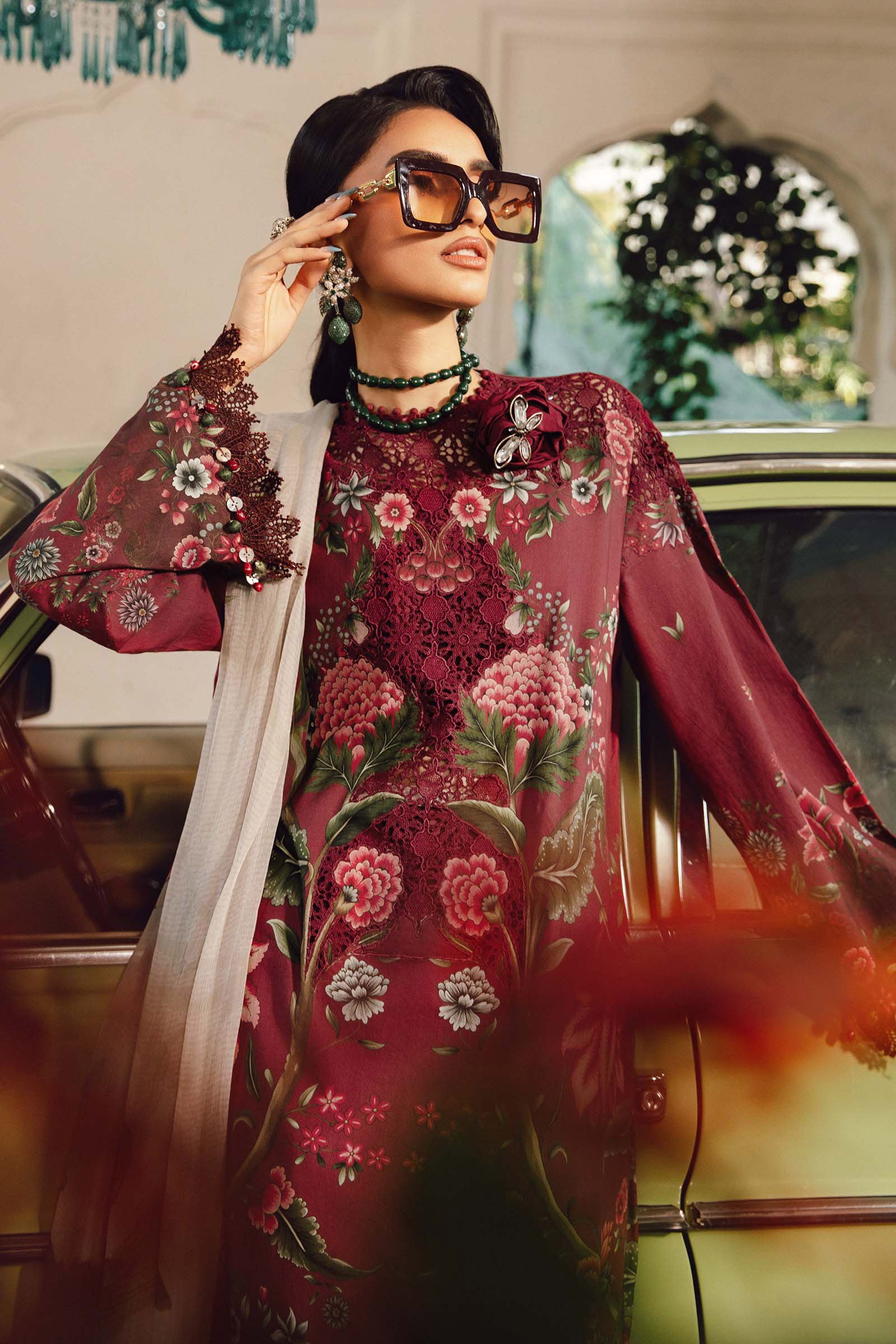 3 Piece Unstitched Embroidered Cambric Suit | MPT-2709-A - My Store