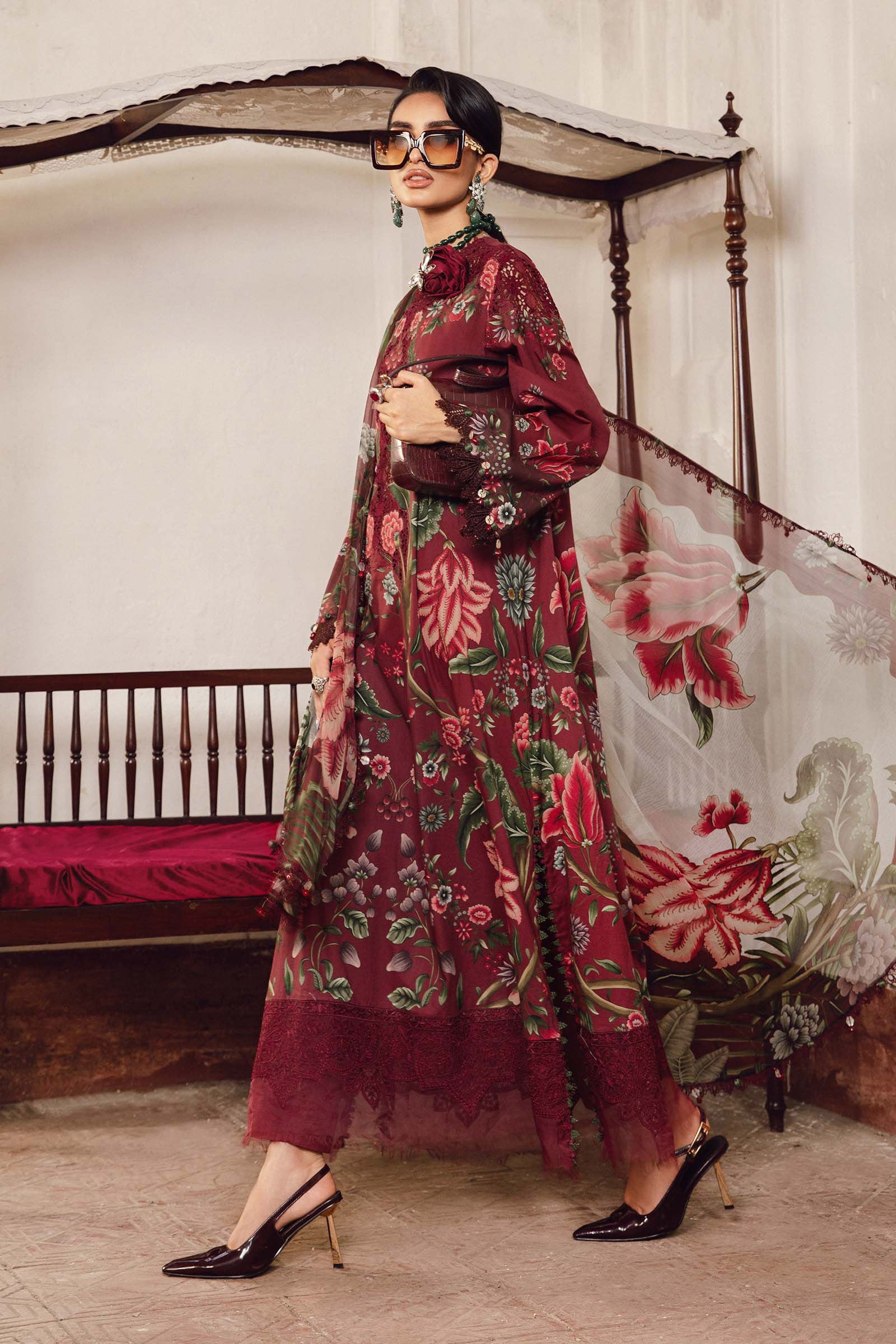 3 Piece Unstitched Embroidered Cambric Suit | MPT-2709-A - My Store