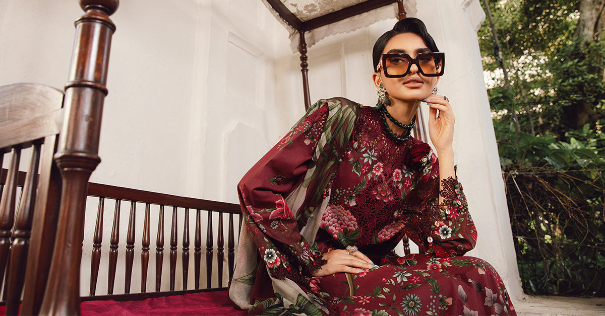3 Piece Unstitched Embroidered Cambric Suit | MPT-2709-A - My Store