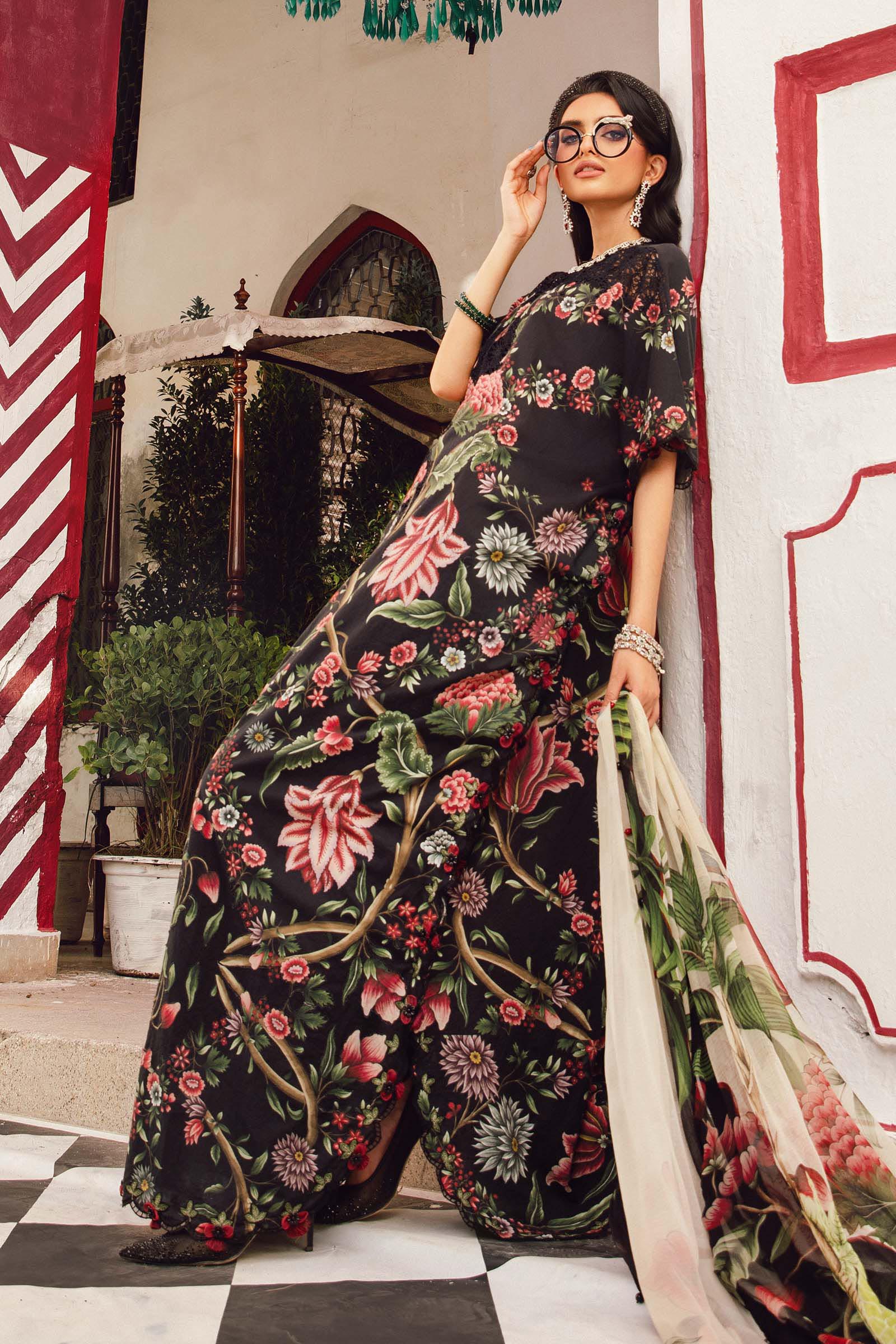 3 Piece Unstitched Embroidered Cambric Suit | MPT-2709-B - My Store