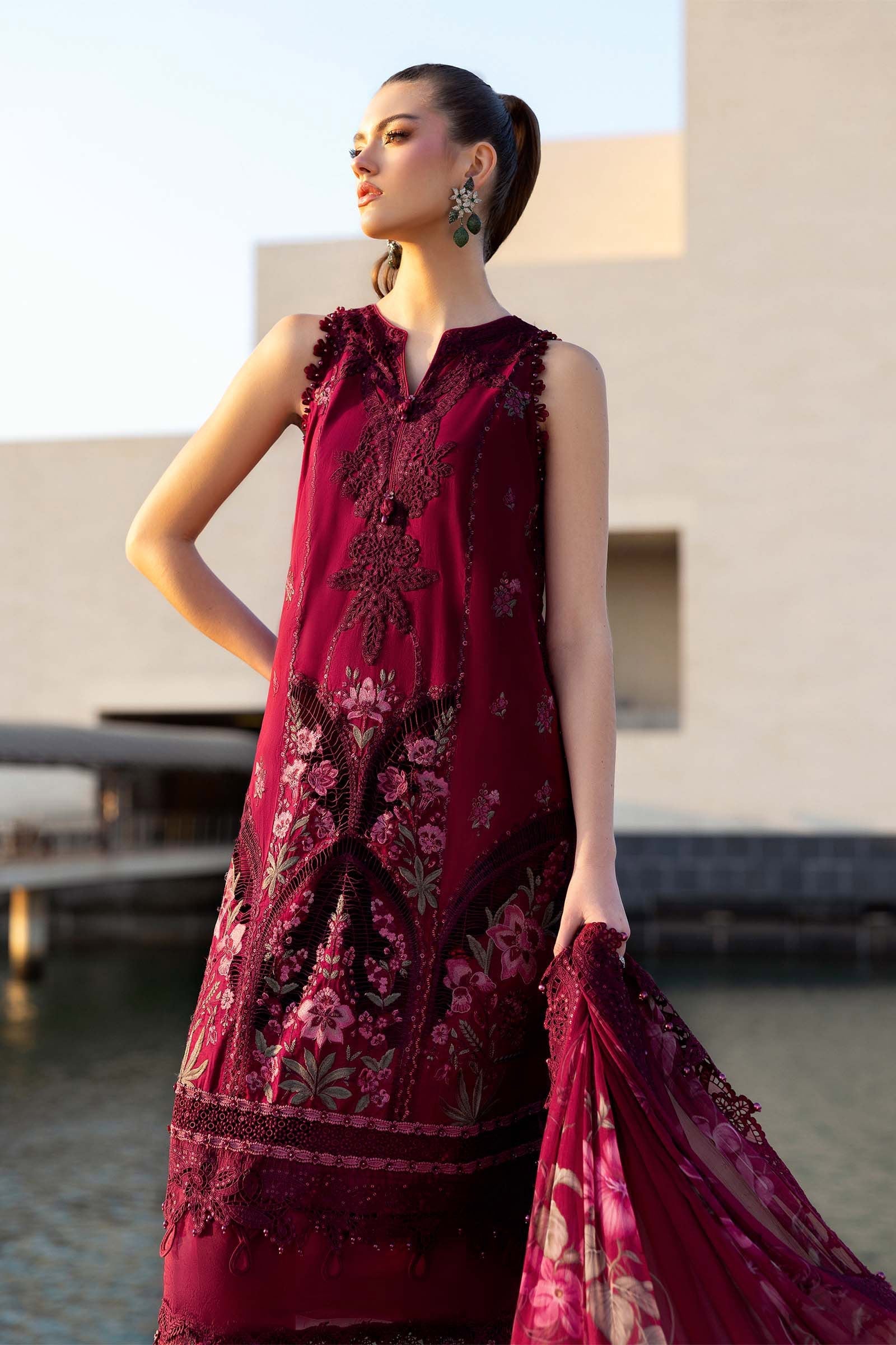 3 Piece Unstitched Embroidered Lawn Suit - My Store