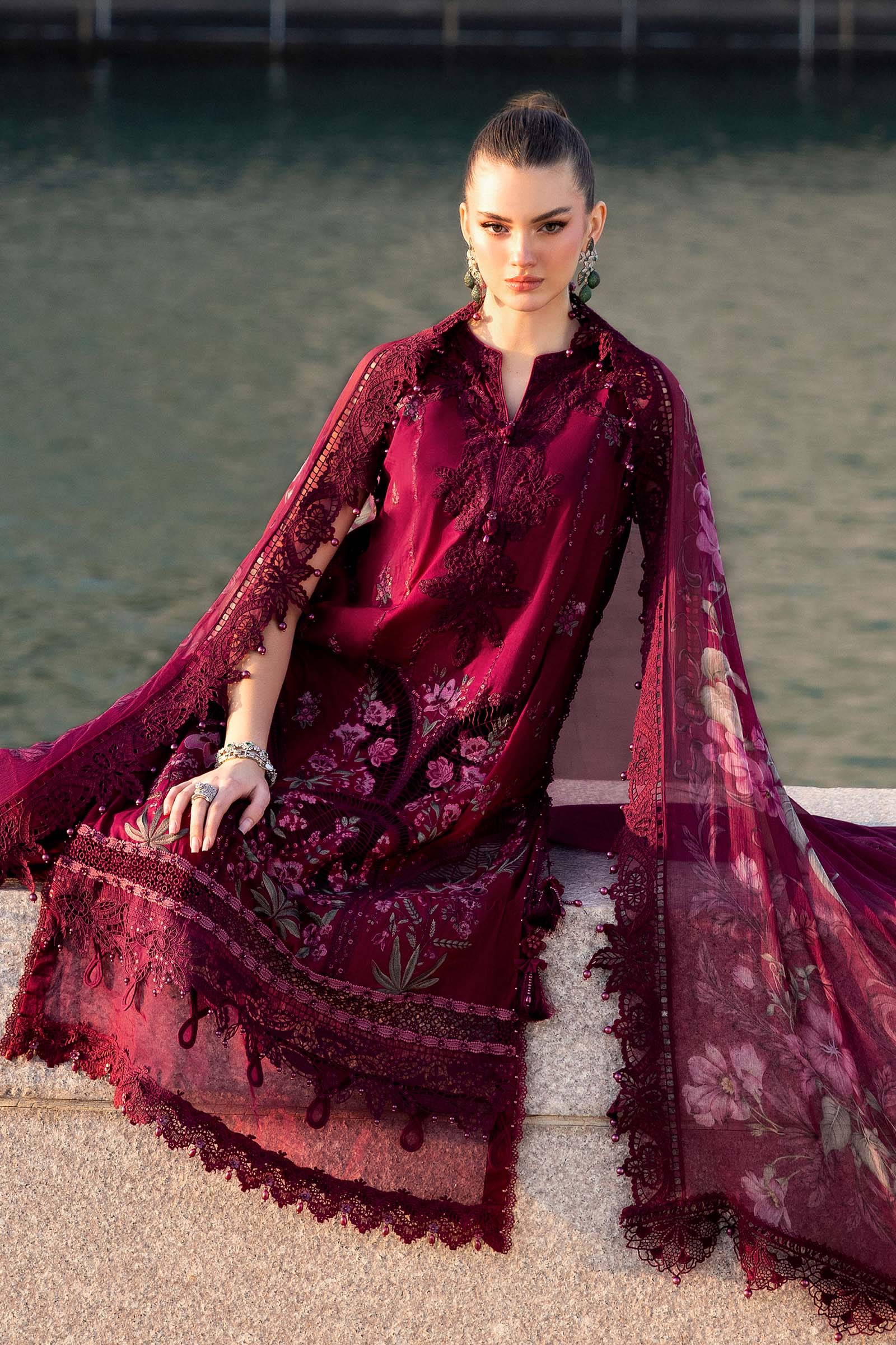 3 Piece Unstitched Embroidered Lawn Suit - My Store