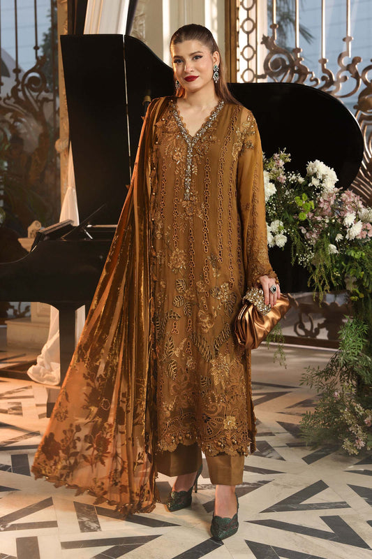 3 Piece Unstitched Embroidered Chiffon Suit