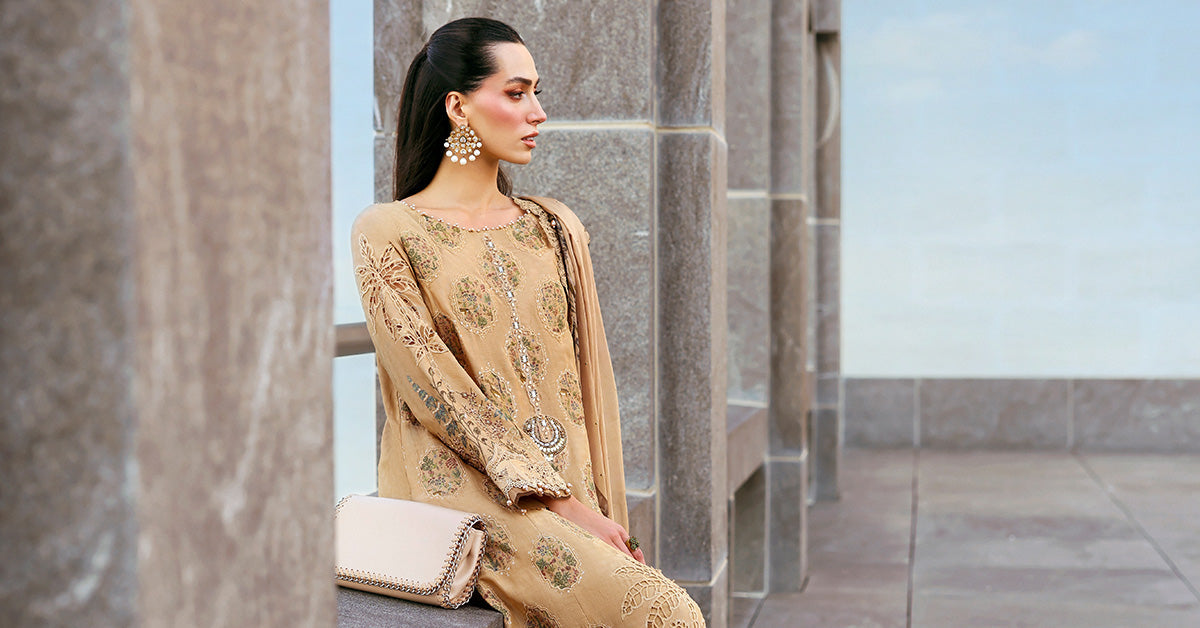 3 Piece Unstitched Embroidered Jacquard Lawn Suit - My Store